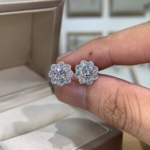 Bông tai kim cương Moissanite GRA (A186)