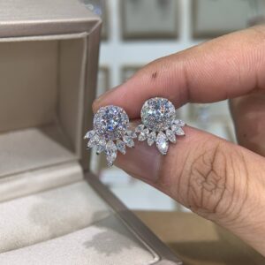 Bông tai kim cương Moissanite GRA (A651)