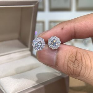 Bông tai kim cương Moissanite GRA (K25)