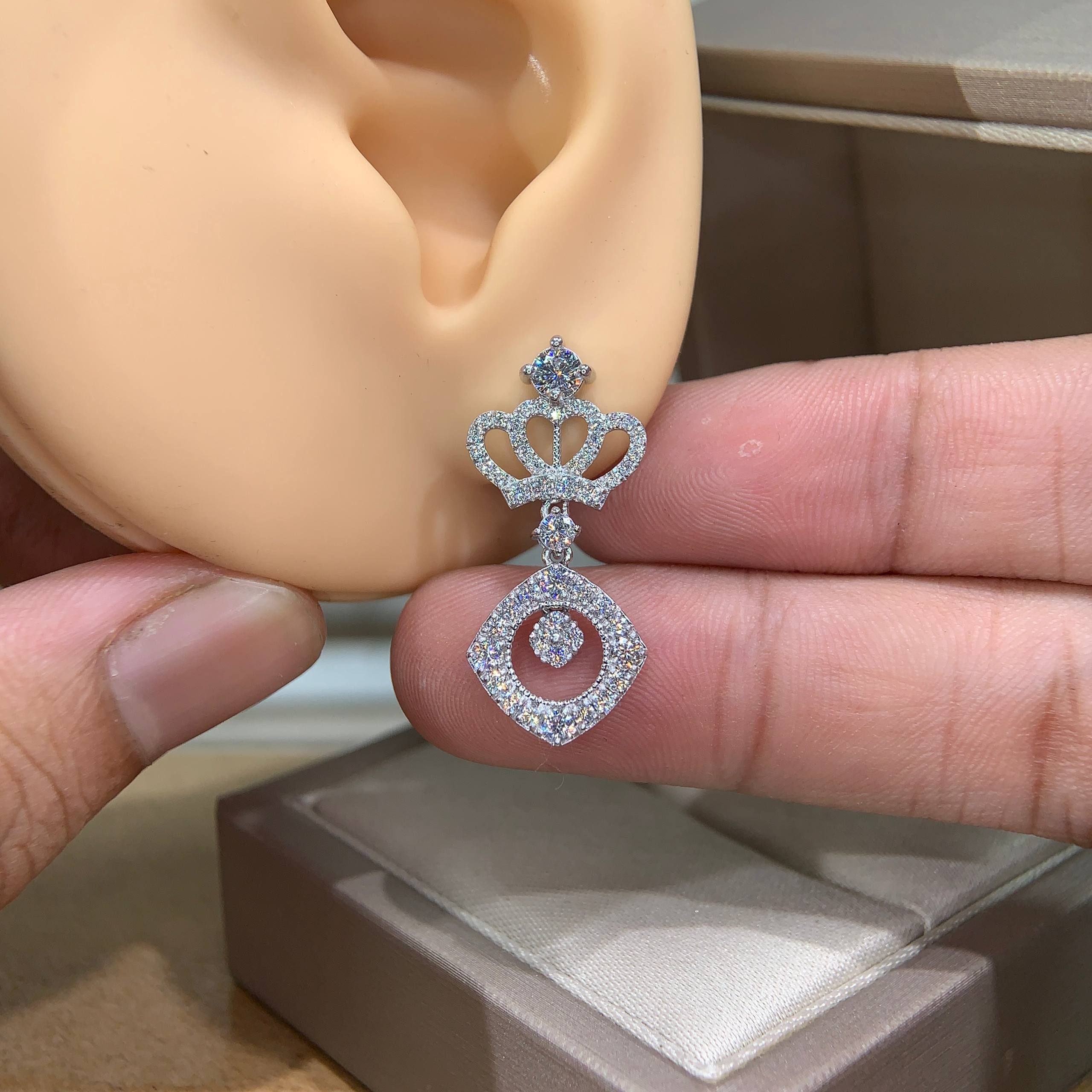 Bông tai kim cương Moissanite GRA (A264) - Ảnh 3