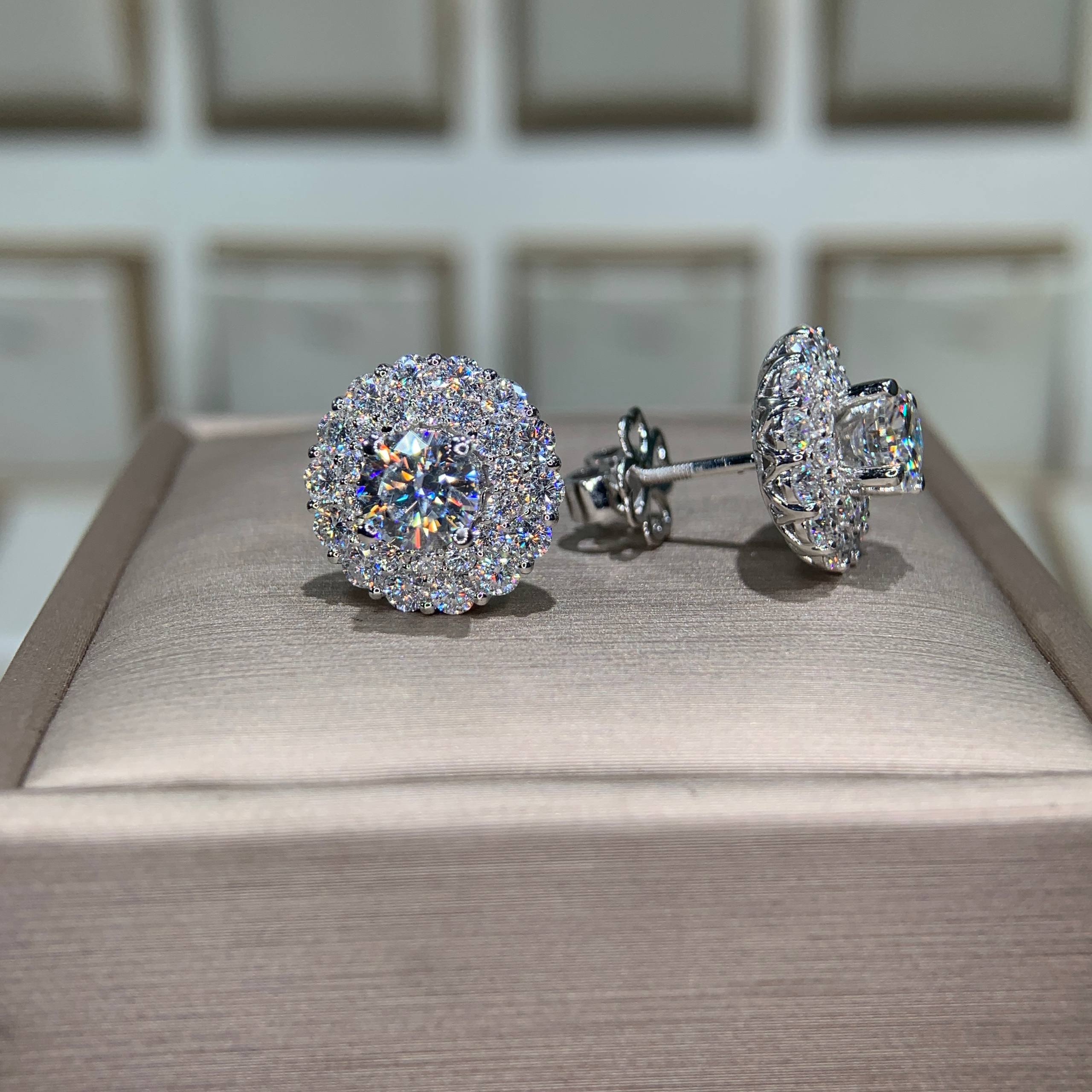 Bông tai kim cương Moissanite GRA (A659) - Ảnh 4