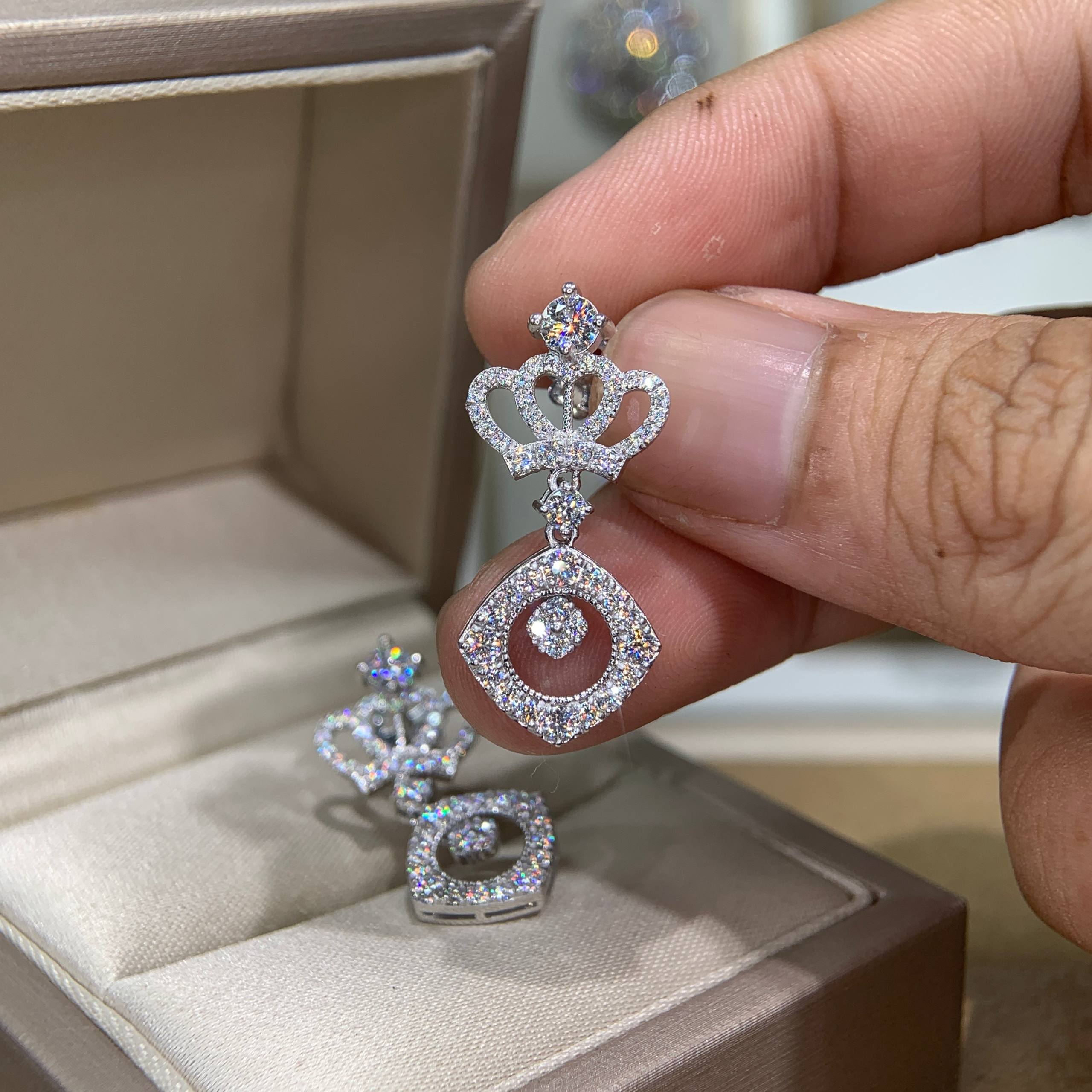 Bông tai kim cương Moissanite GRA (A264) - Ảnh 4
