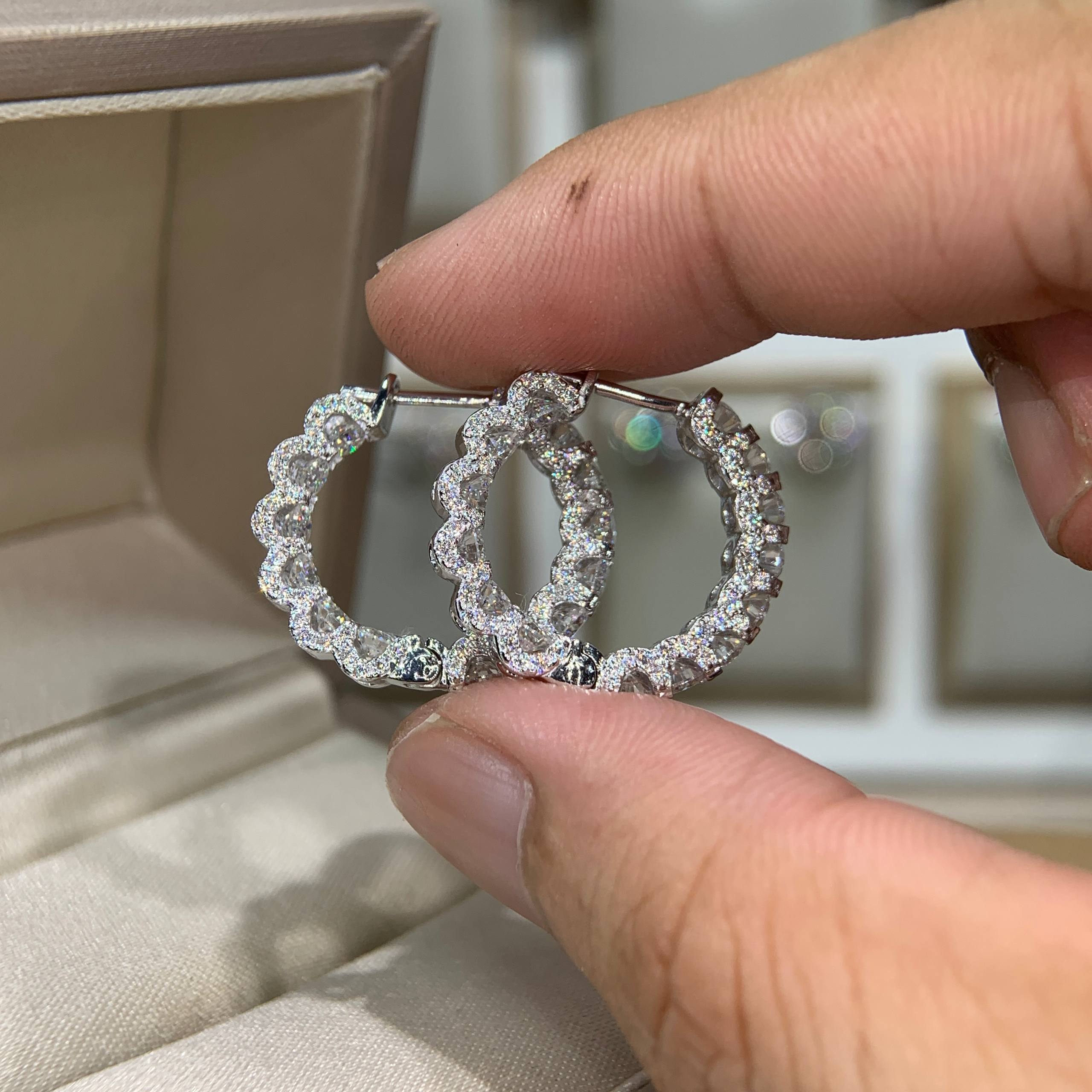 Bông tai kim cương Moissanite GRA (B163) - Ảnh 2