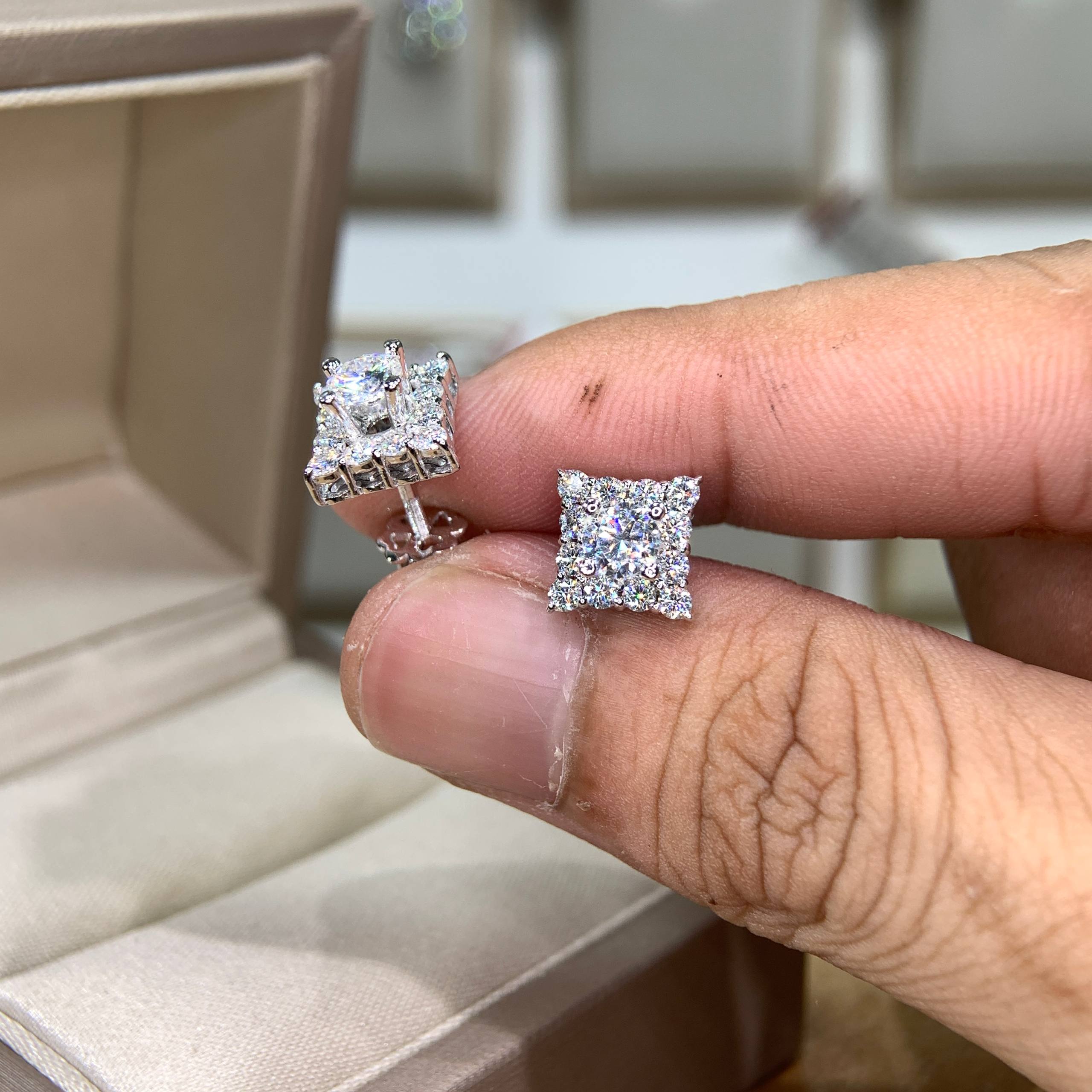 Bông tai kim cương Moissanite GRA (A128) - Ảnh 5