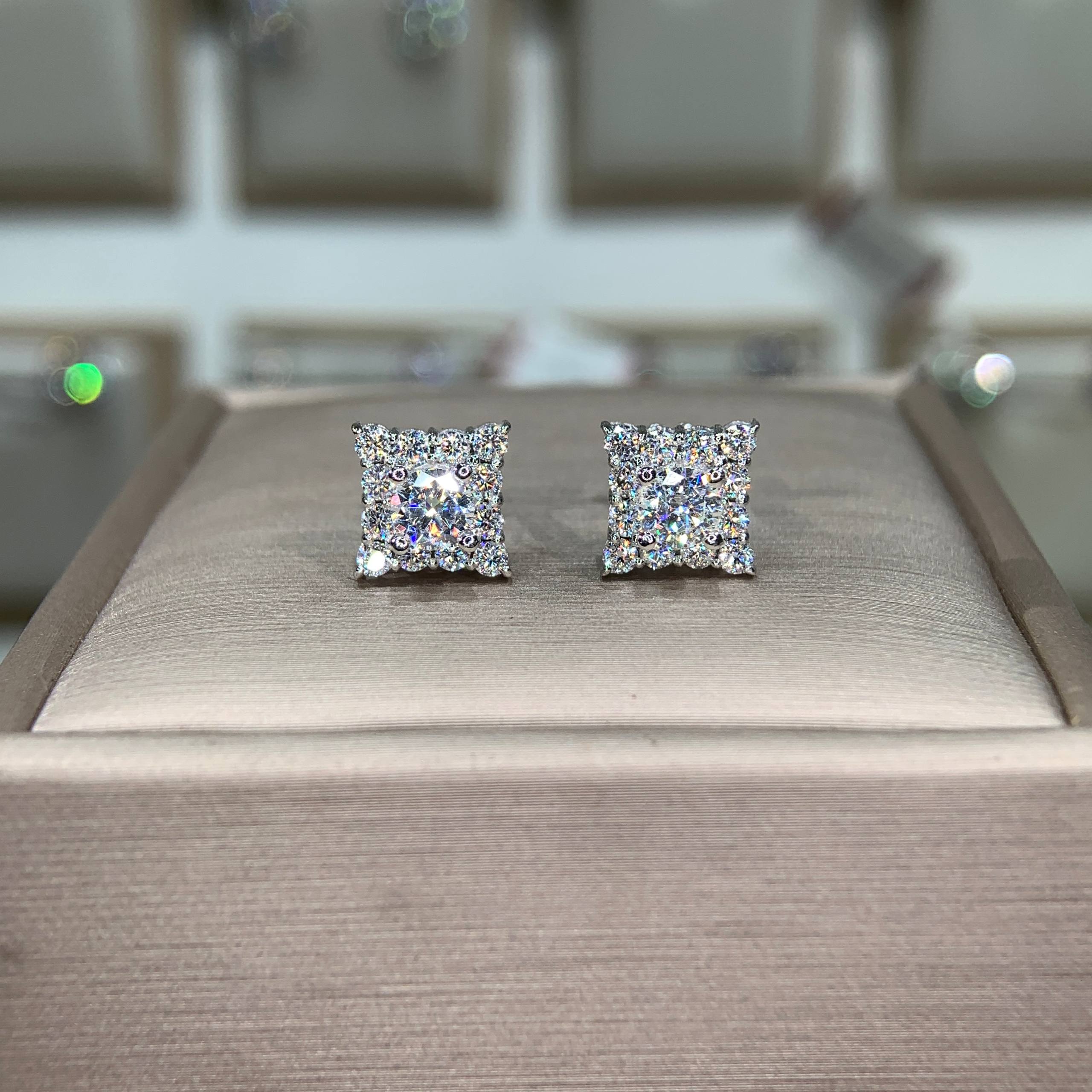 Bông tai kim cương Moissanite GRA (A128)