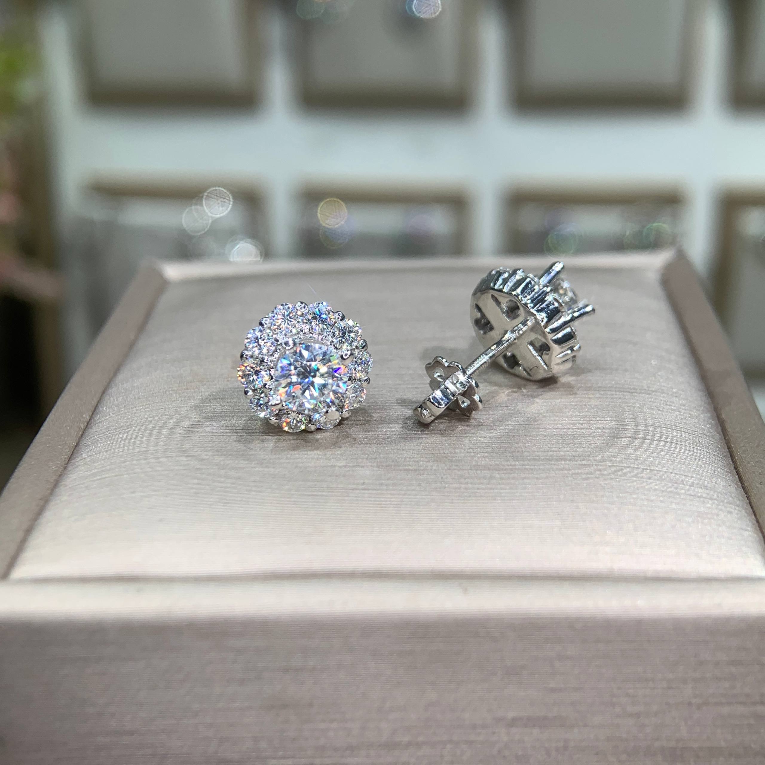 Bông tai kim cương Moissanite GRA (A222) - Ảnh 3
