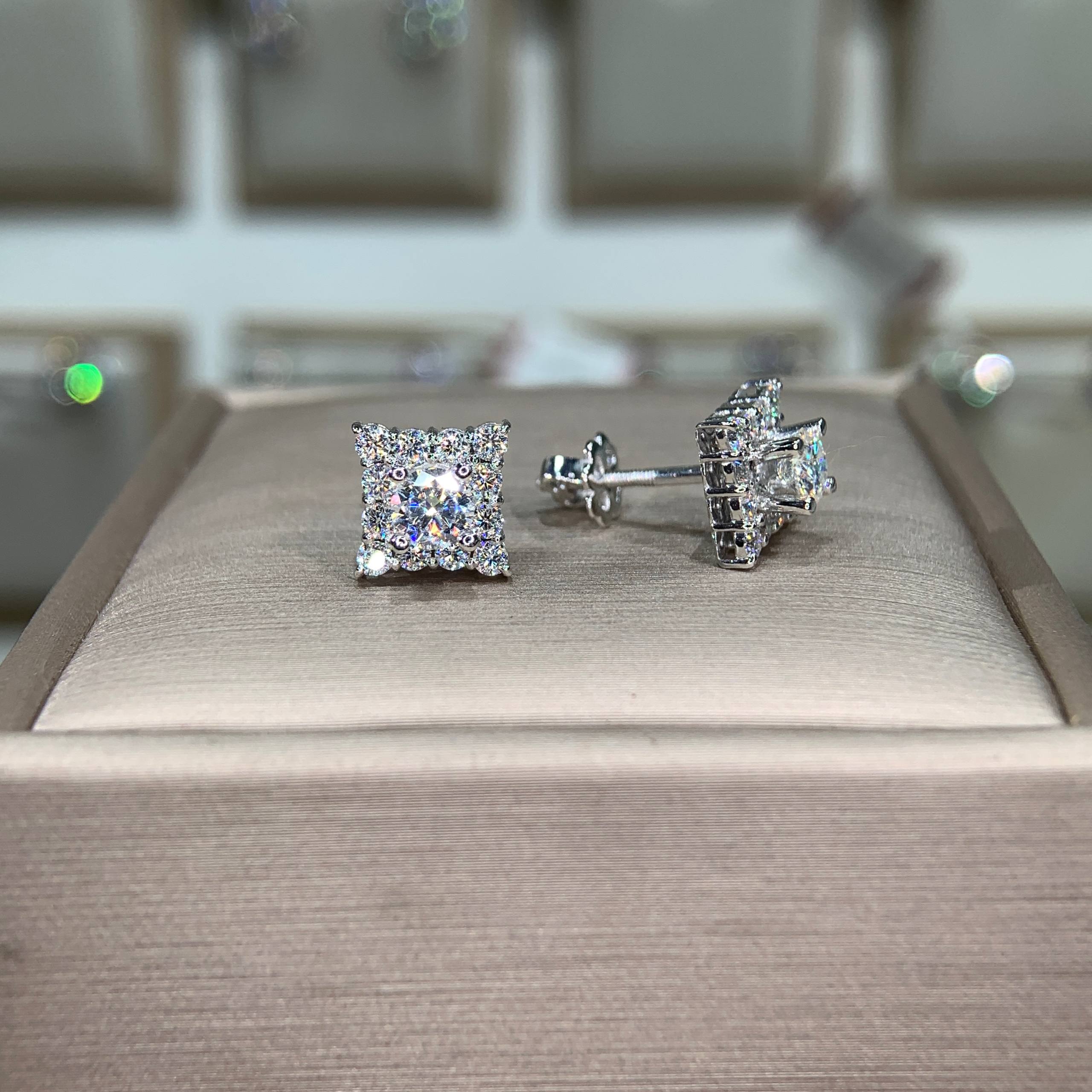 Bông tai kim cương Moissanite GRA (A128) - Ảnh 3
