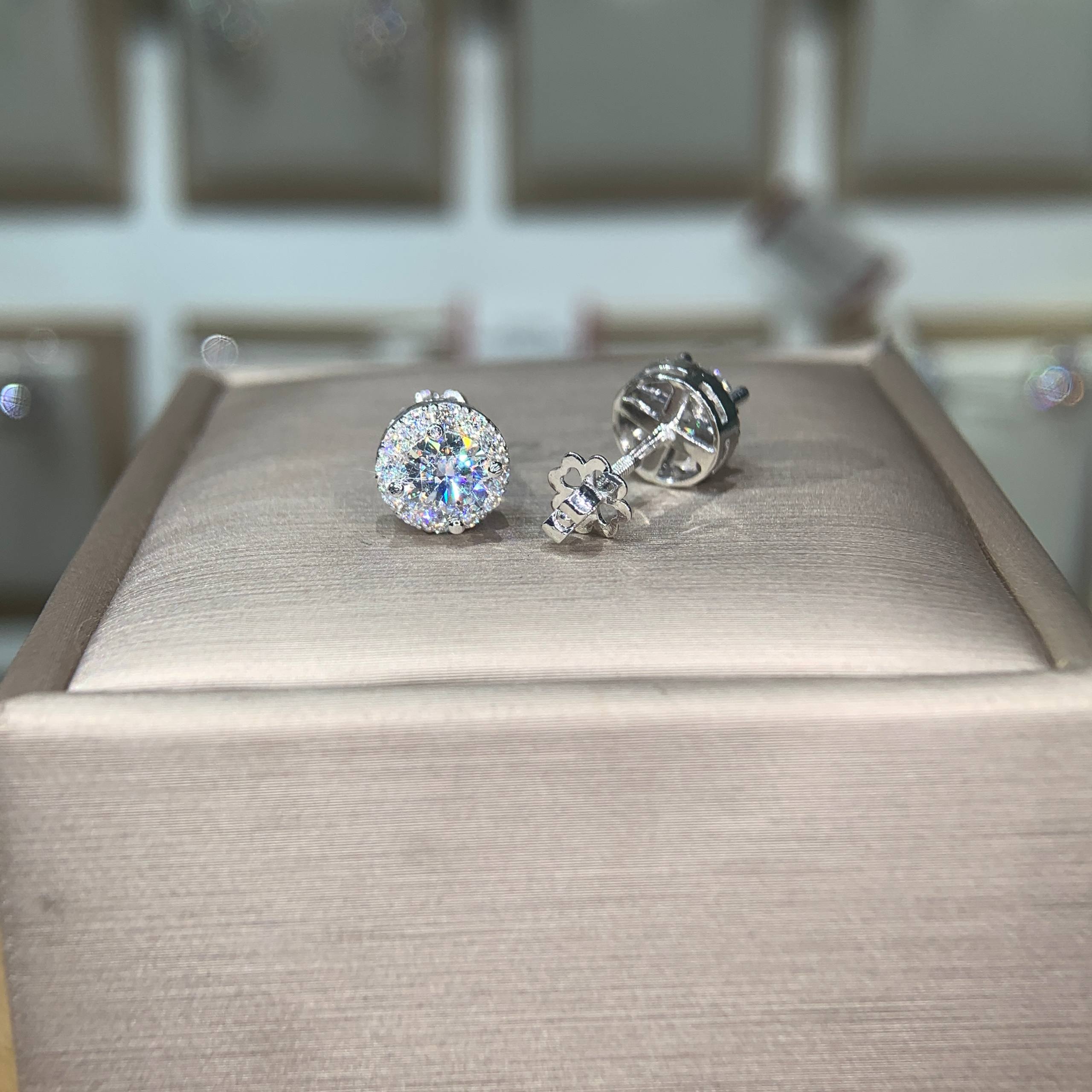Bông tai kim cương Moissanite GRA (Z71) - Ảnh 5