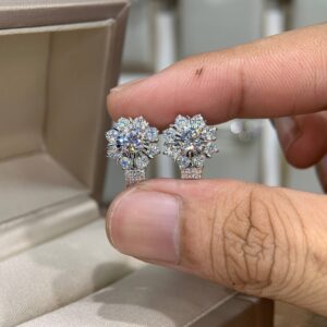 Bông tai kim cương Moissanite GRA (A244)