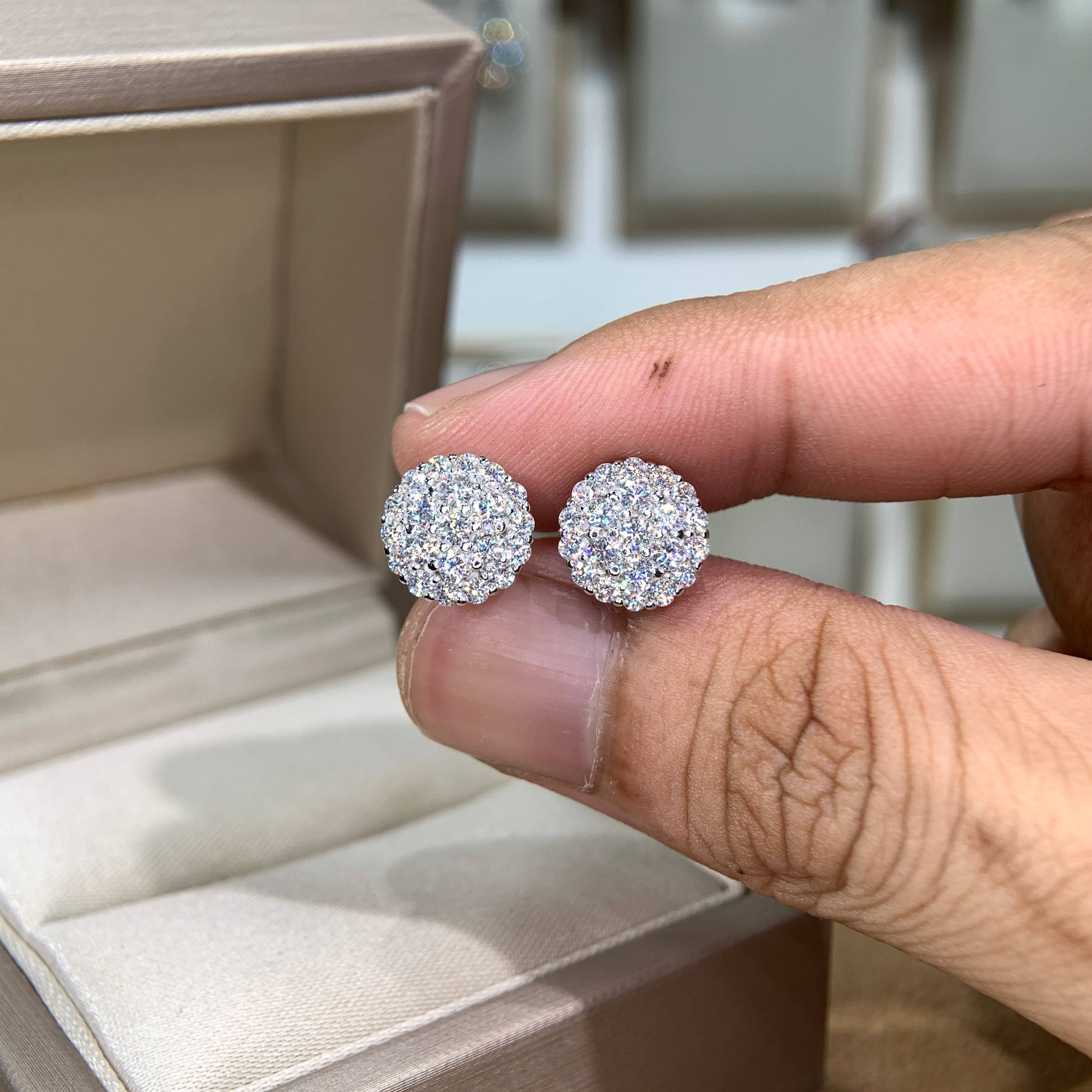 Bông tai kim cương Moissanite GRA (K53) - Ảnh 6
