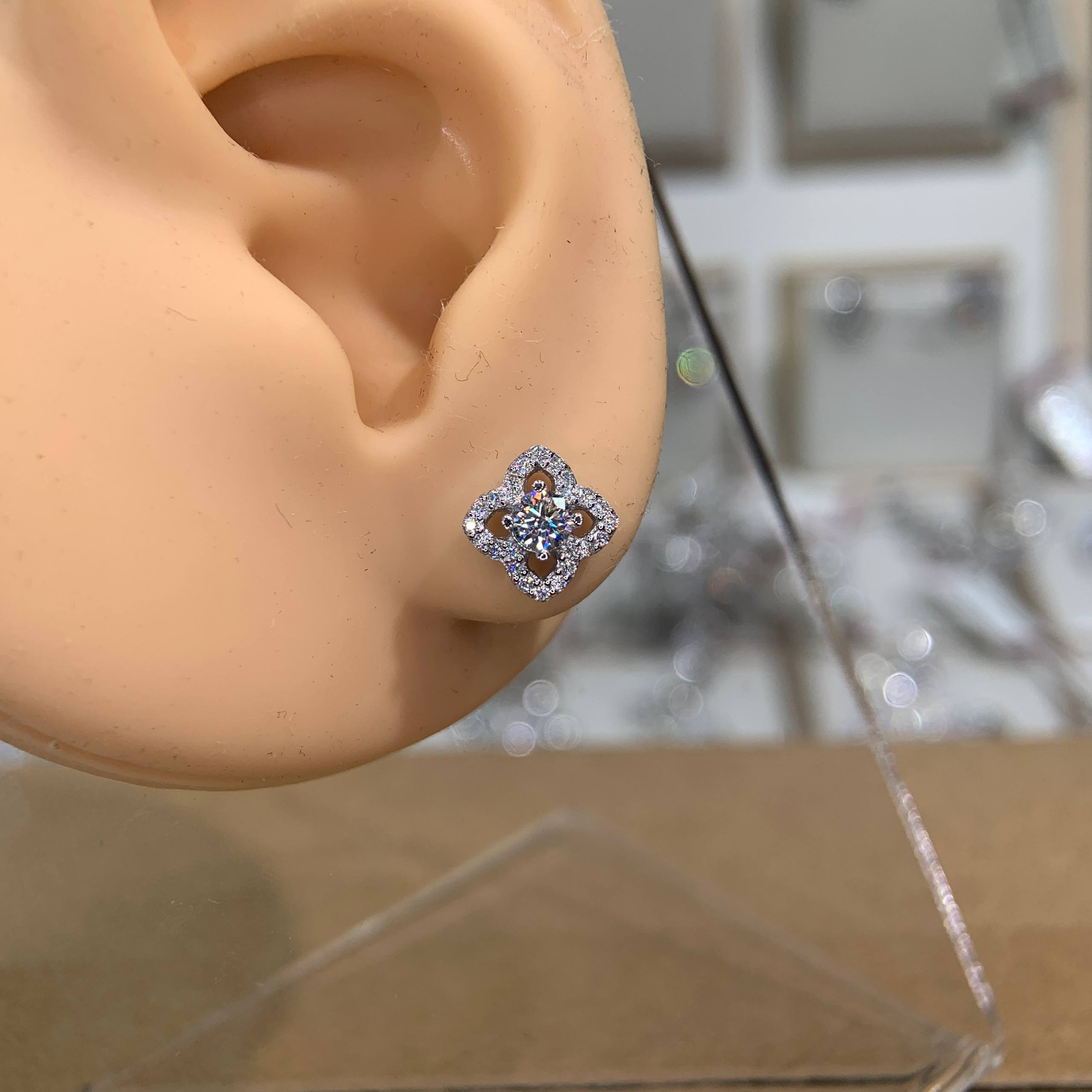 Bông tai kim cương Moissanite GRA (P88) - Ảnh 5