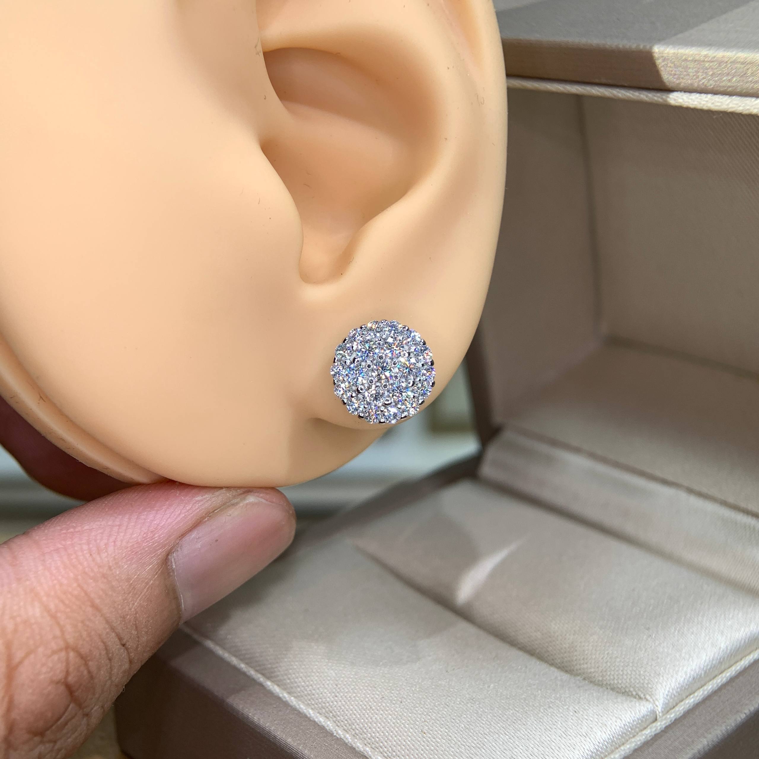 Bông tai kim cương Moissanite GRA (K53) - Ảnh 5