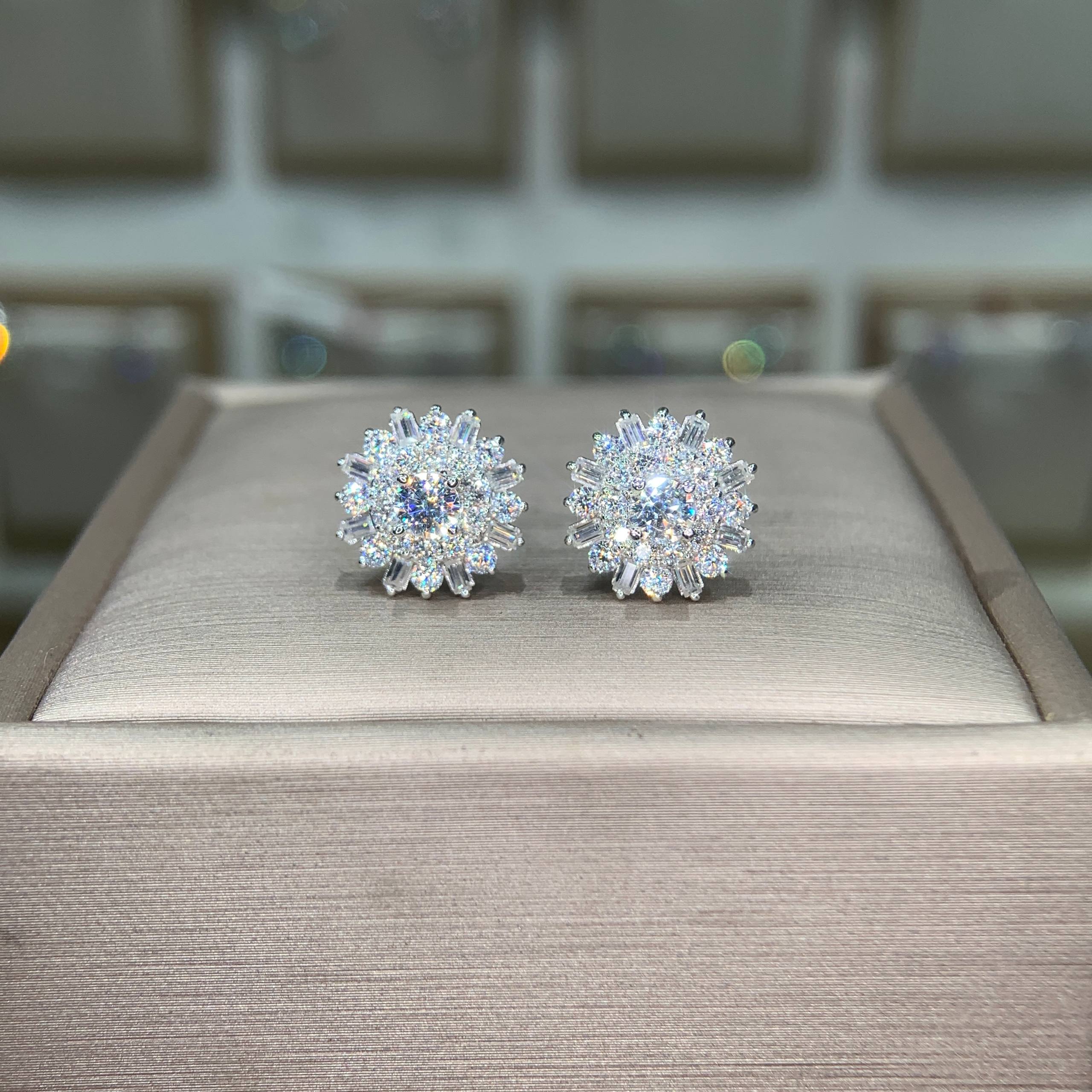 Bông tai kim cương Moissanite GRA (A374) - Ảnh 6