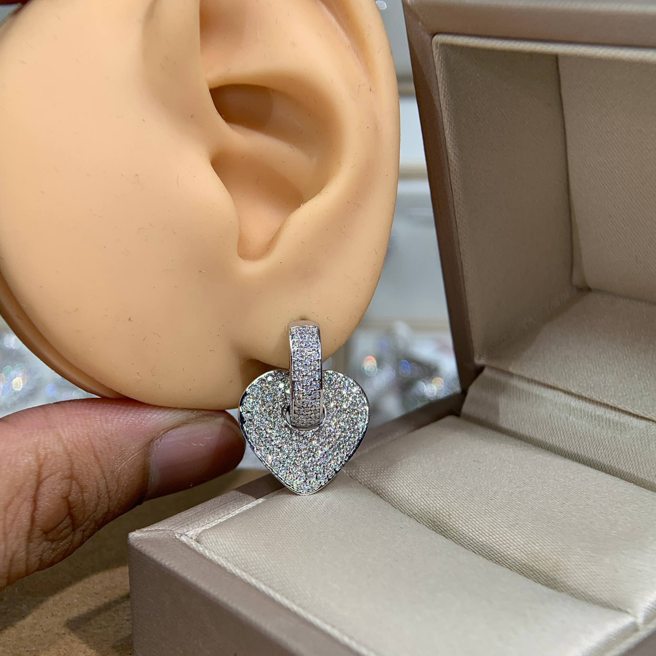 Bông tai kim cương Moissanite GRA (B038) - Ảnh 3