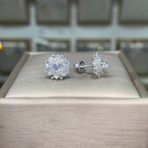 Bông tai kim cương Moissanite GRA (A374)