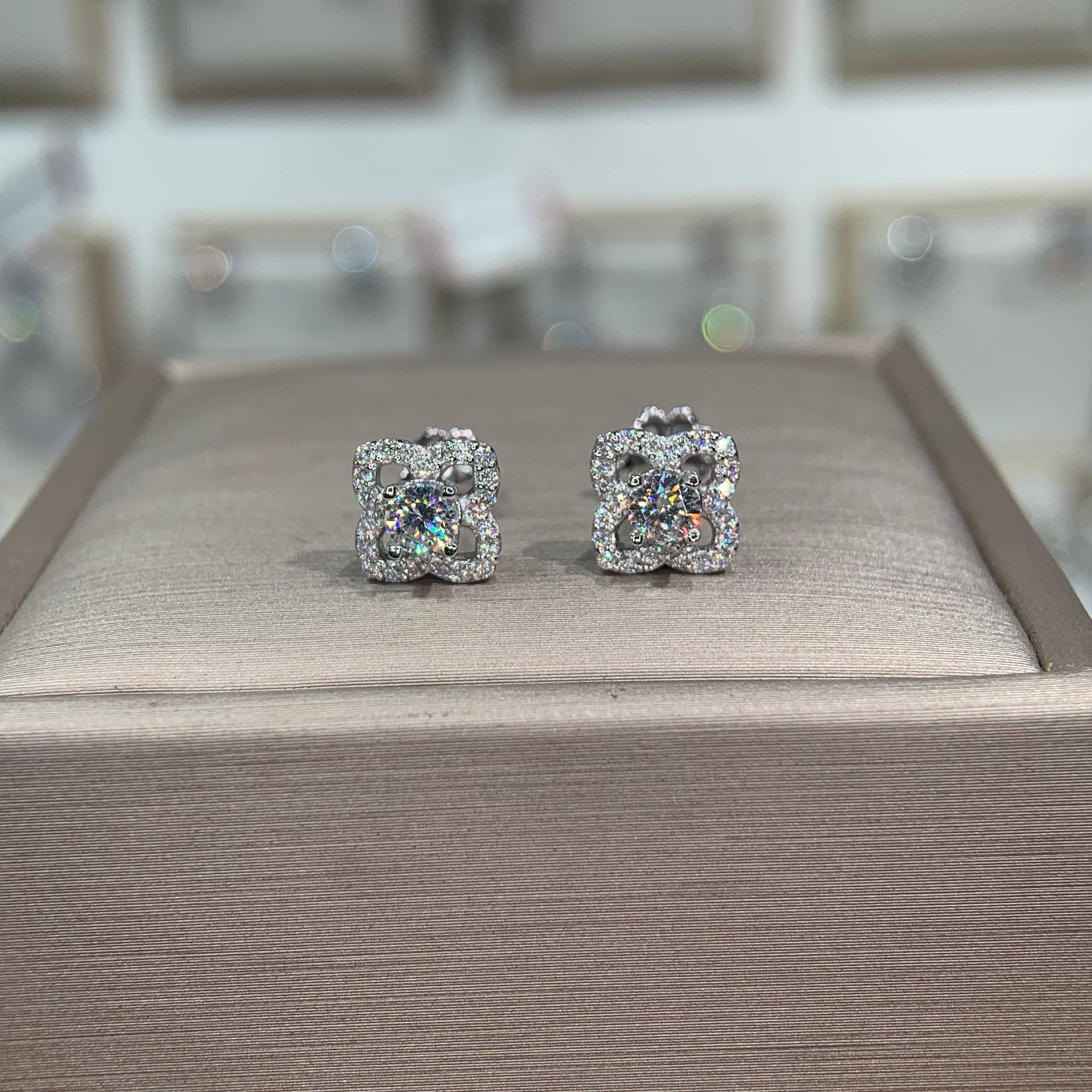 Bông tai kim cương Moissanite GRA (P88) - Ảnh 4