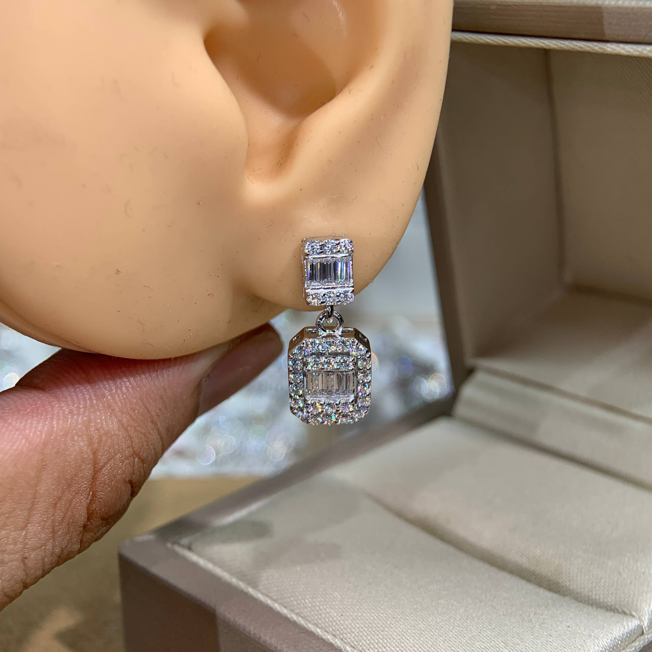 Bông tai kim cương Moissanite GRA (A485) - Ảnh 3