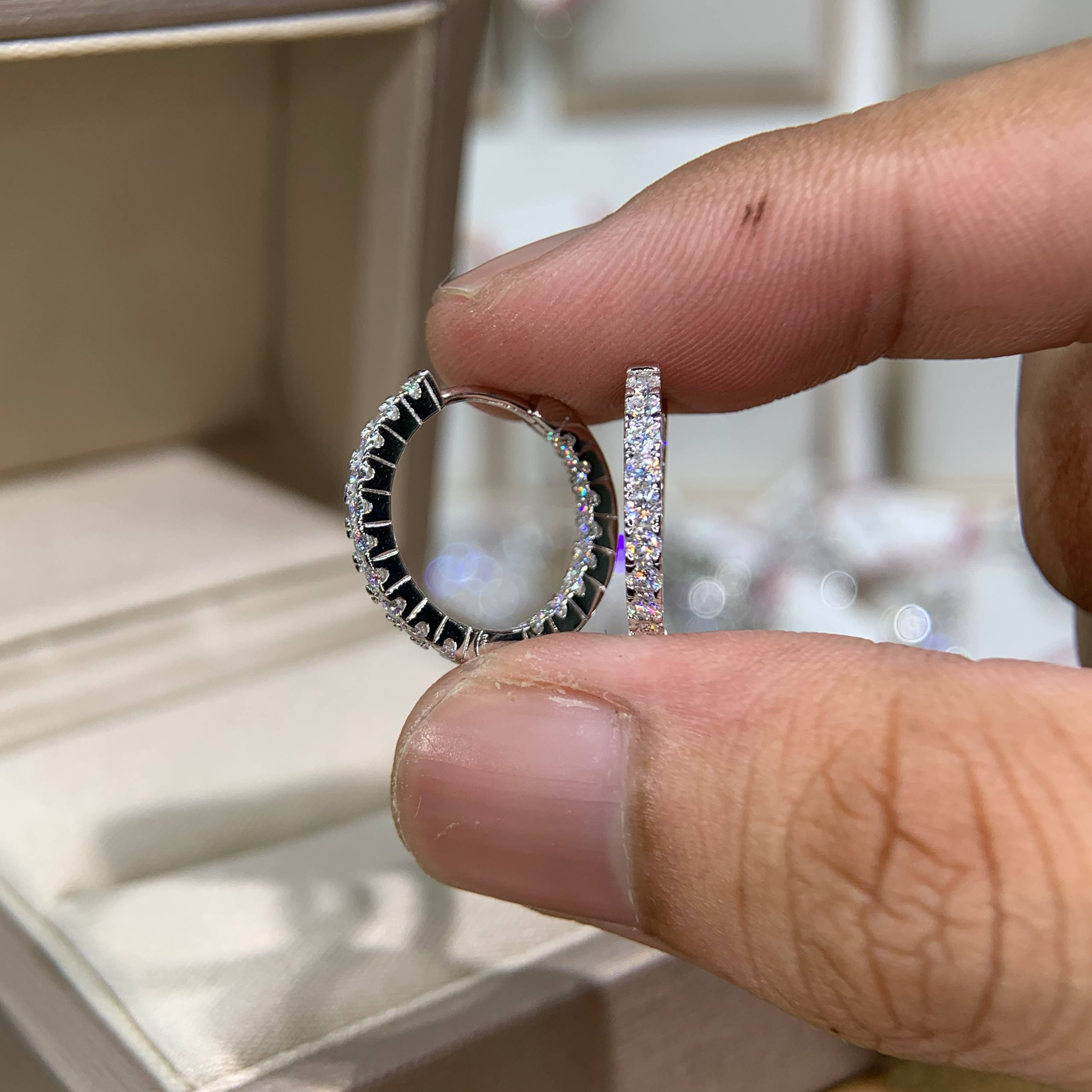 Bông tai kim cương Moissanite GRA (P38)