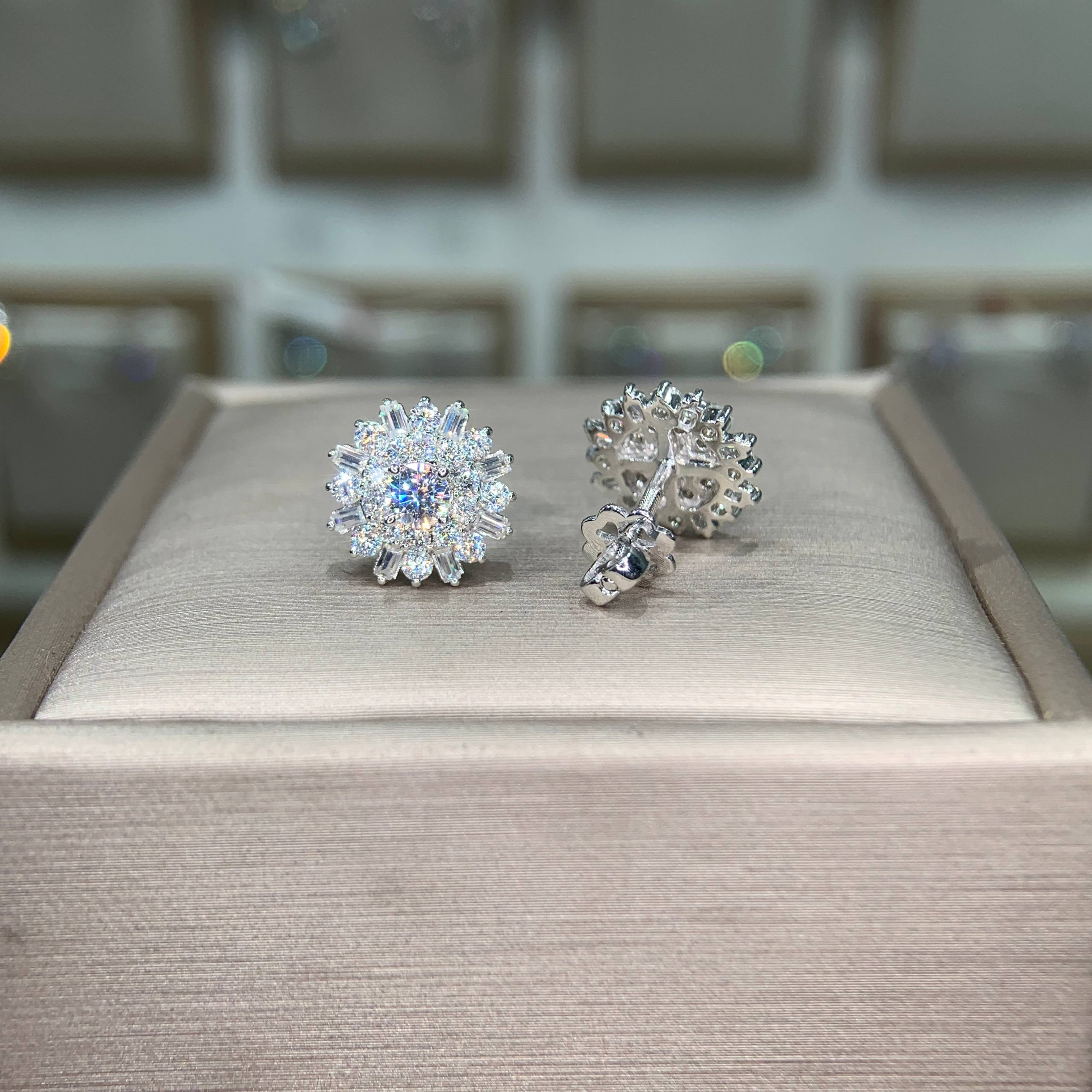 Bông tai kim cương Moissanite GRA (A374) - Ảnh 4