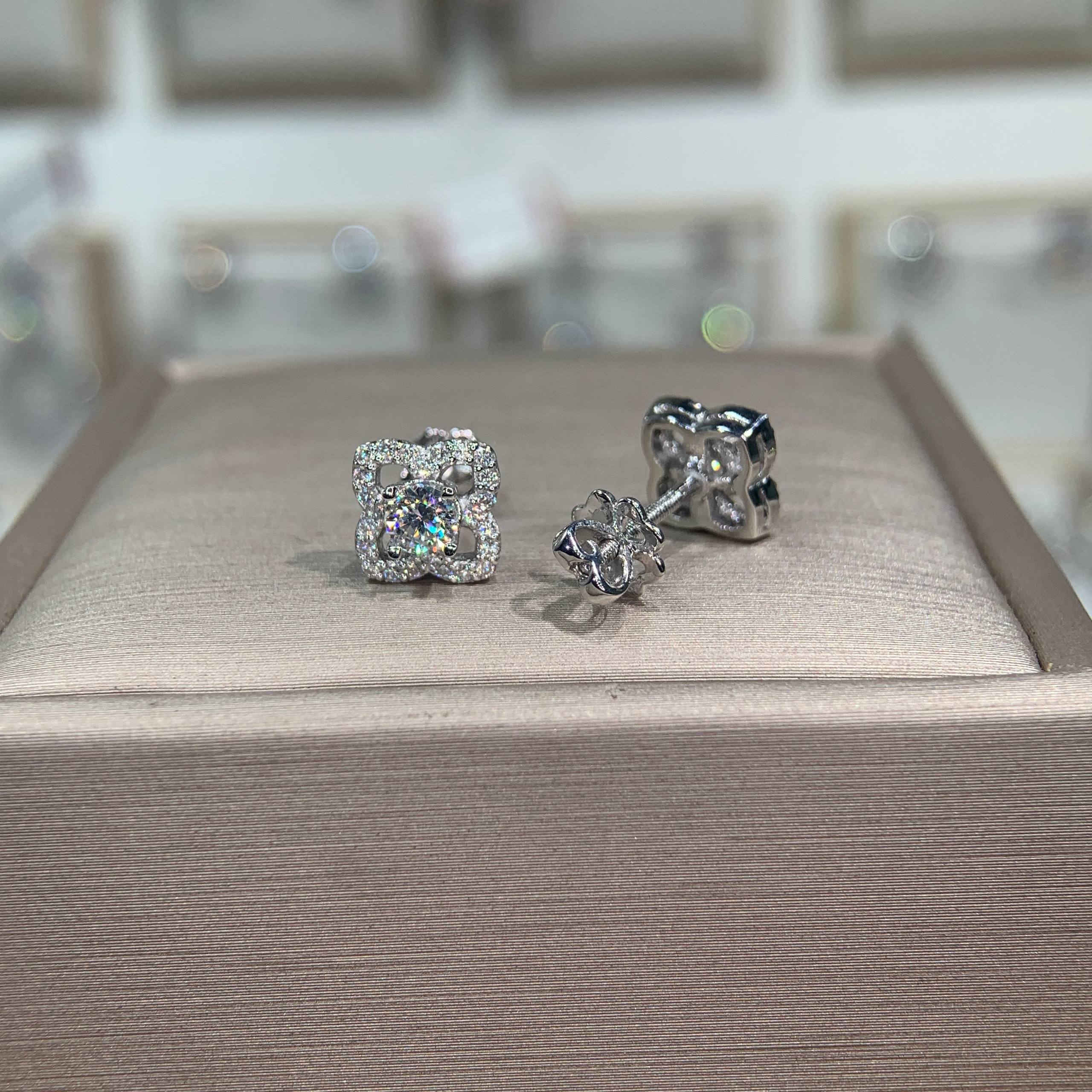 Bông tai kim cương Moissanite GRA (P88) - Ảnh 3