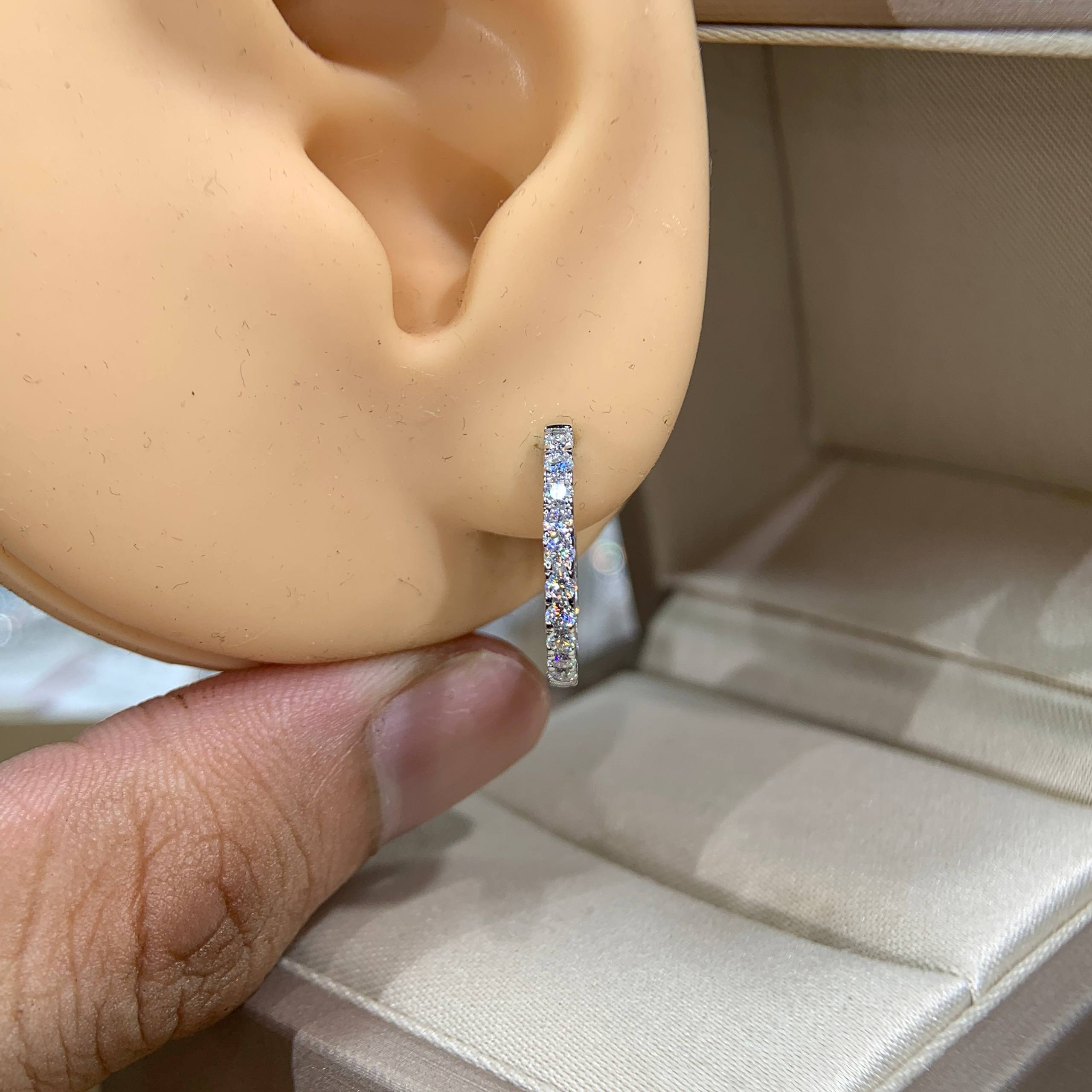 Bông tai kim cương Moissanite GRA (P38) - Ảnh 2