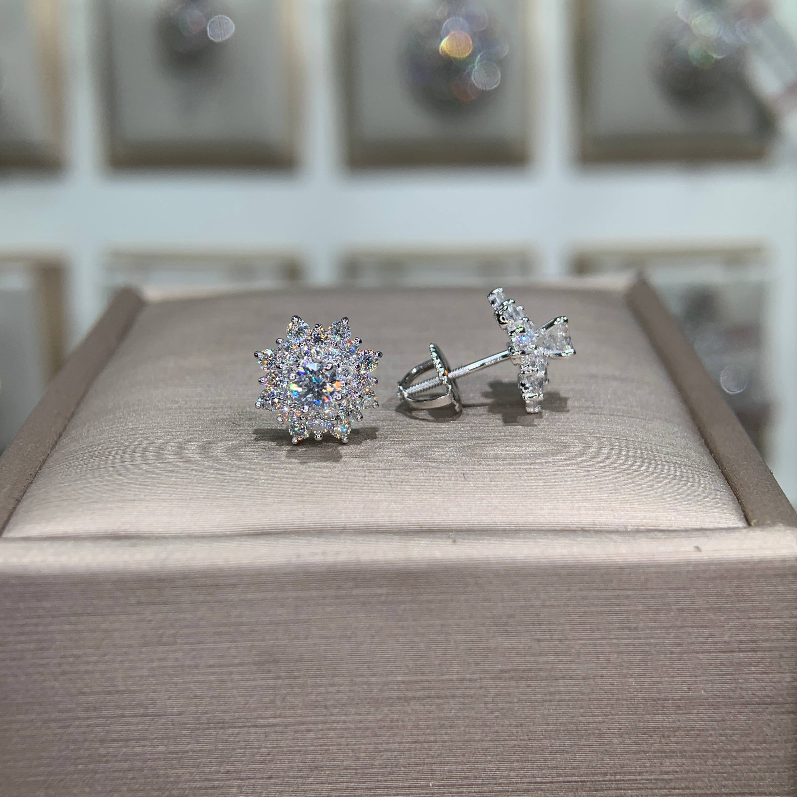 Bông tai kim cương Moissanite GRA (A175) - Ảnh 6