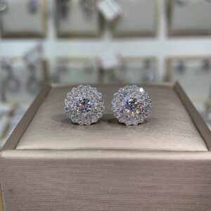 Bông tai kim cương Moissanite GRA (A334)