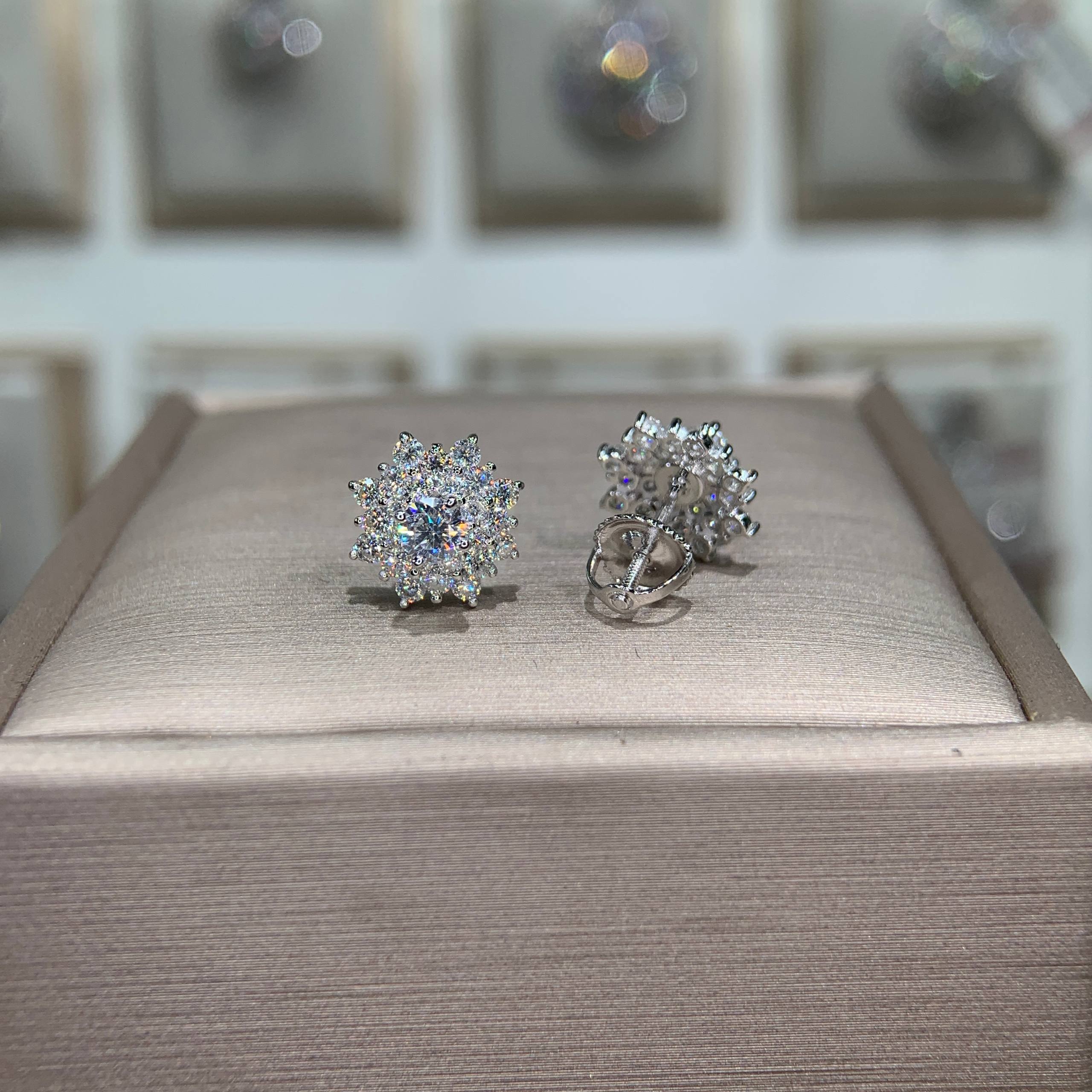 Bông tai kim cương Moissanite GRA (A175) - Ảnh 5