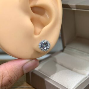Bông tai kim cương Moissanite GRA (A219)