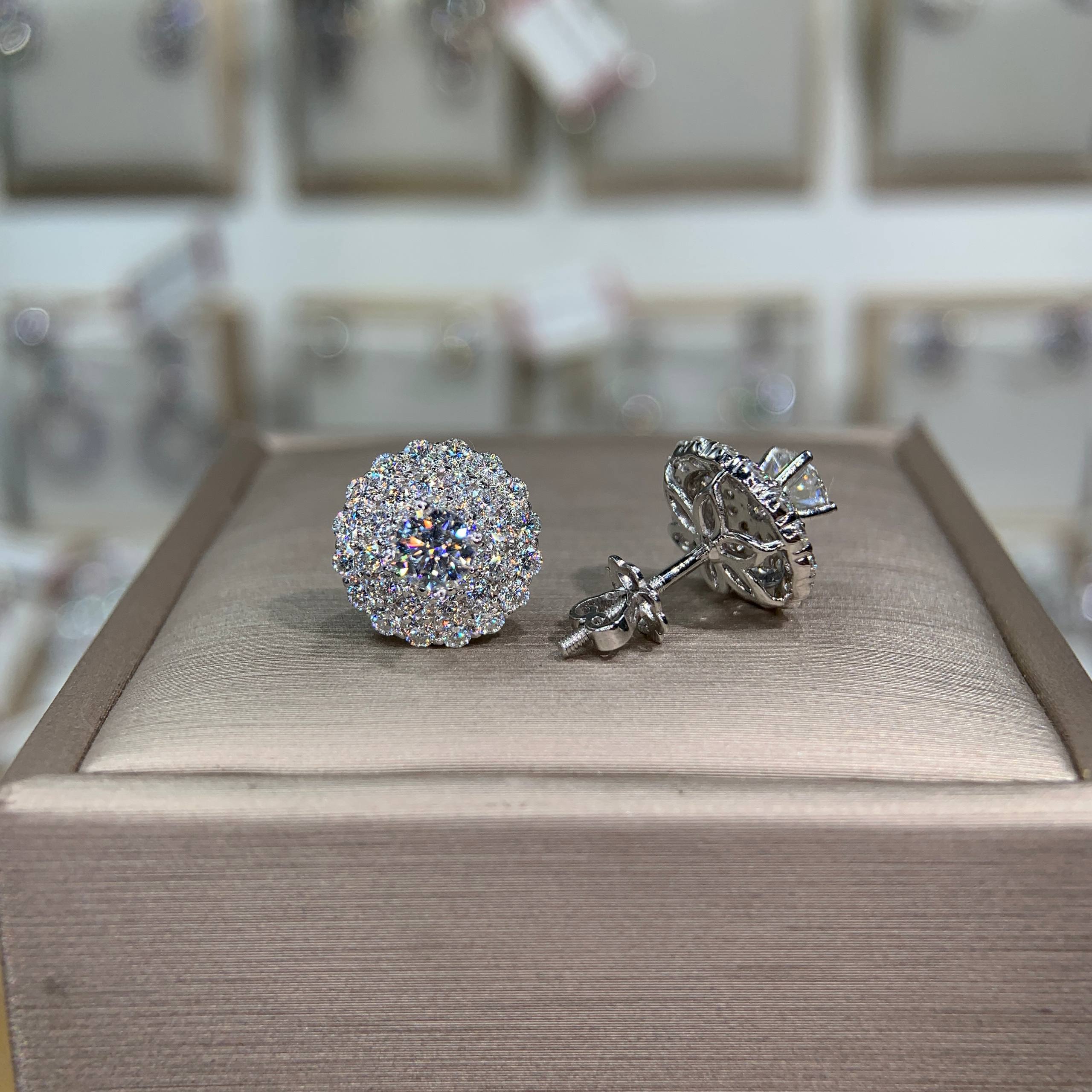 Bông tai kim cương Moissanite GRA (A334) - Ảnh 2