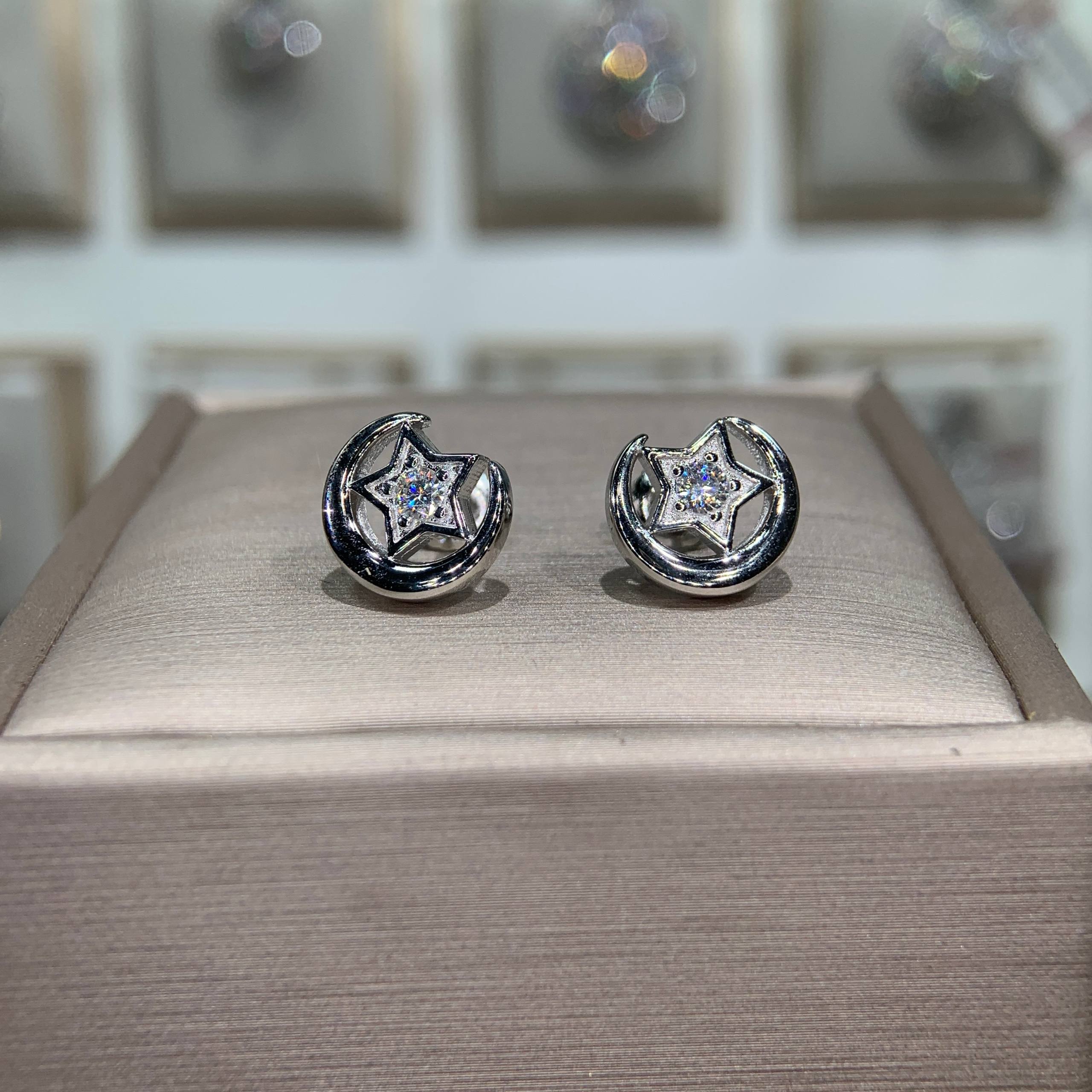 Bông tai kim cương Moissanite GRA (L17) - Ảnh 5