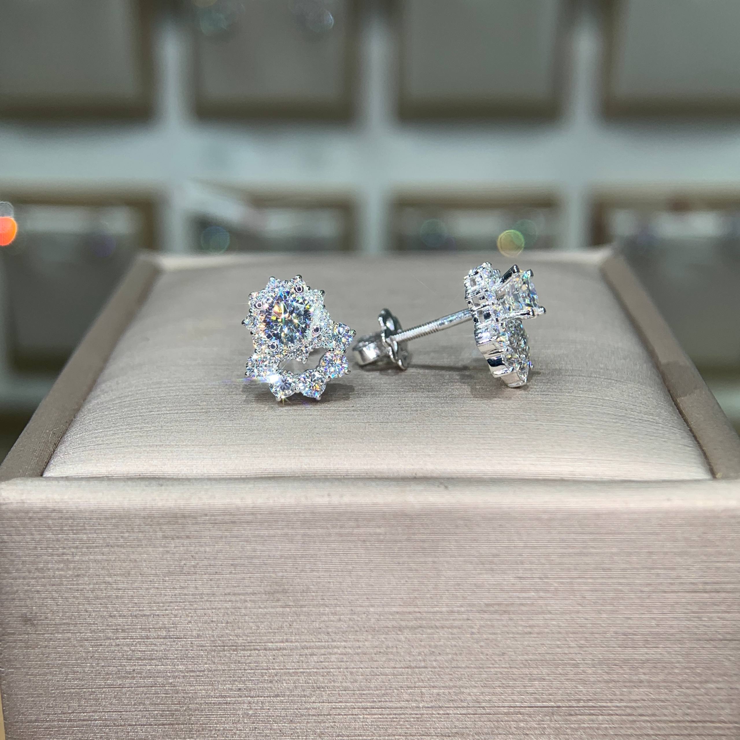 Bông tai kim cương Moissanite GRA (A049) - Ảnh 7