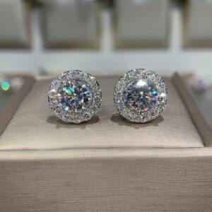 Bông tai kim cương Moissanite GRA (A602)