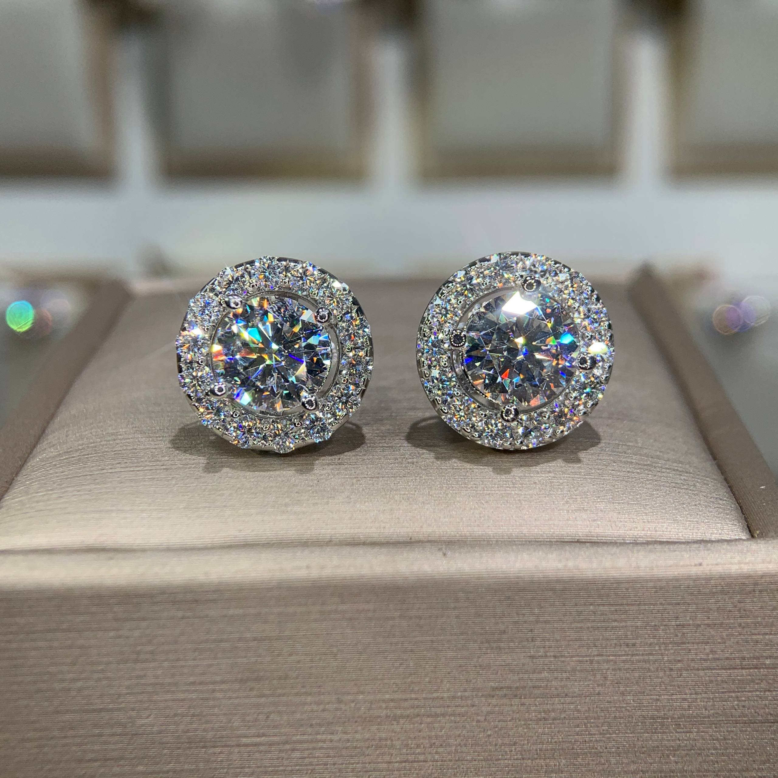 Bông tai kim cương Moissanite GRA (A602)
