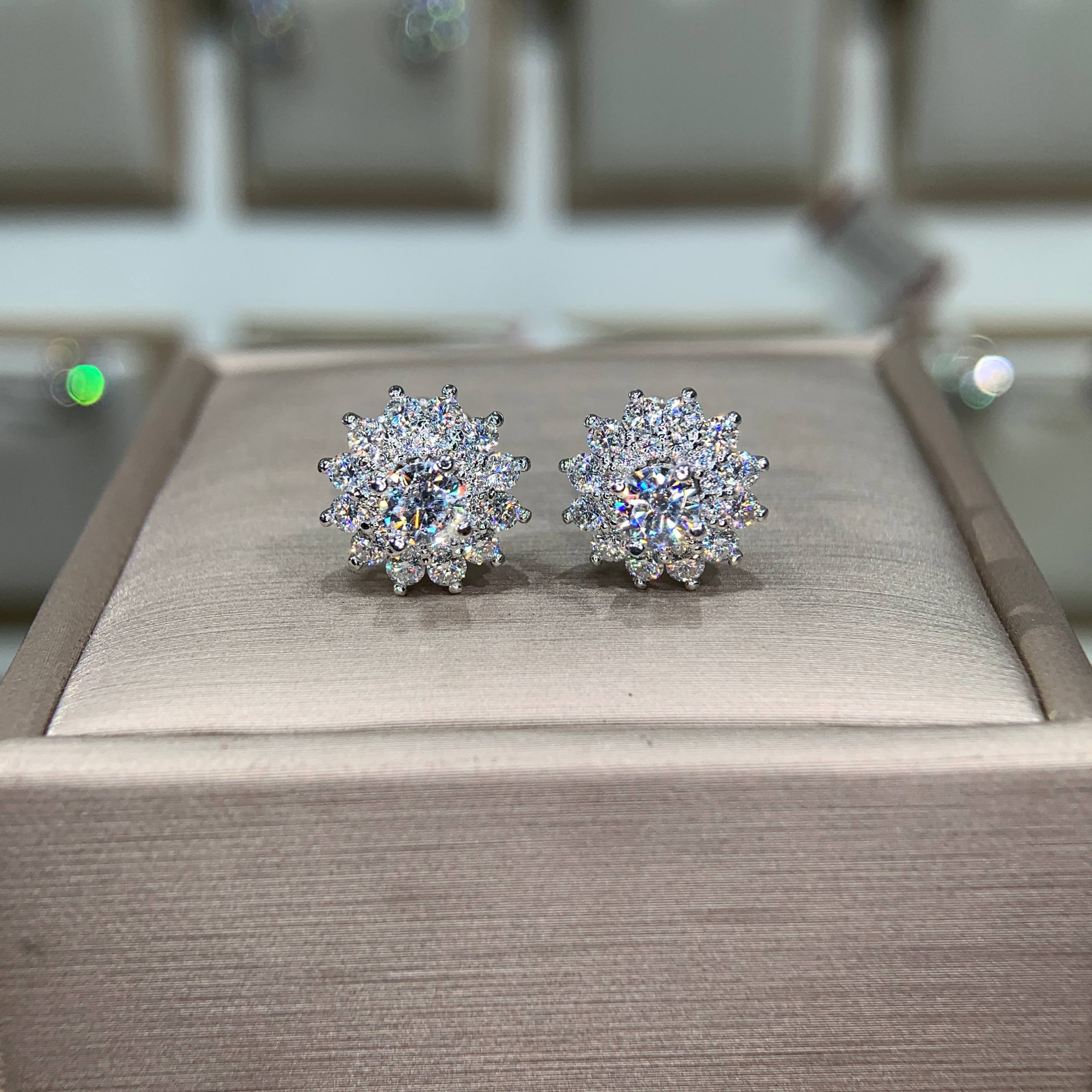 Bông tai kim cương Moissanite GRA (A218) - Ảnh 7