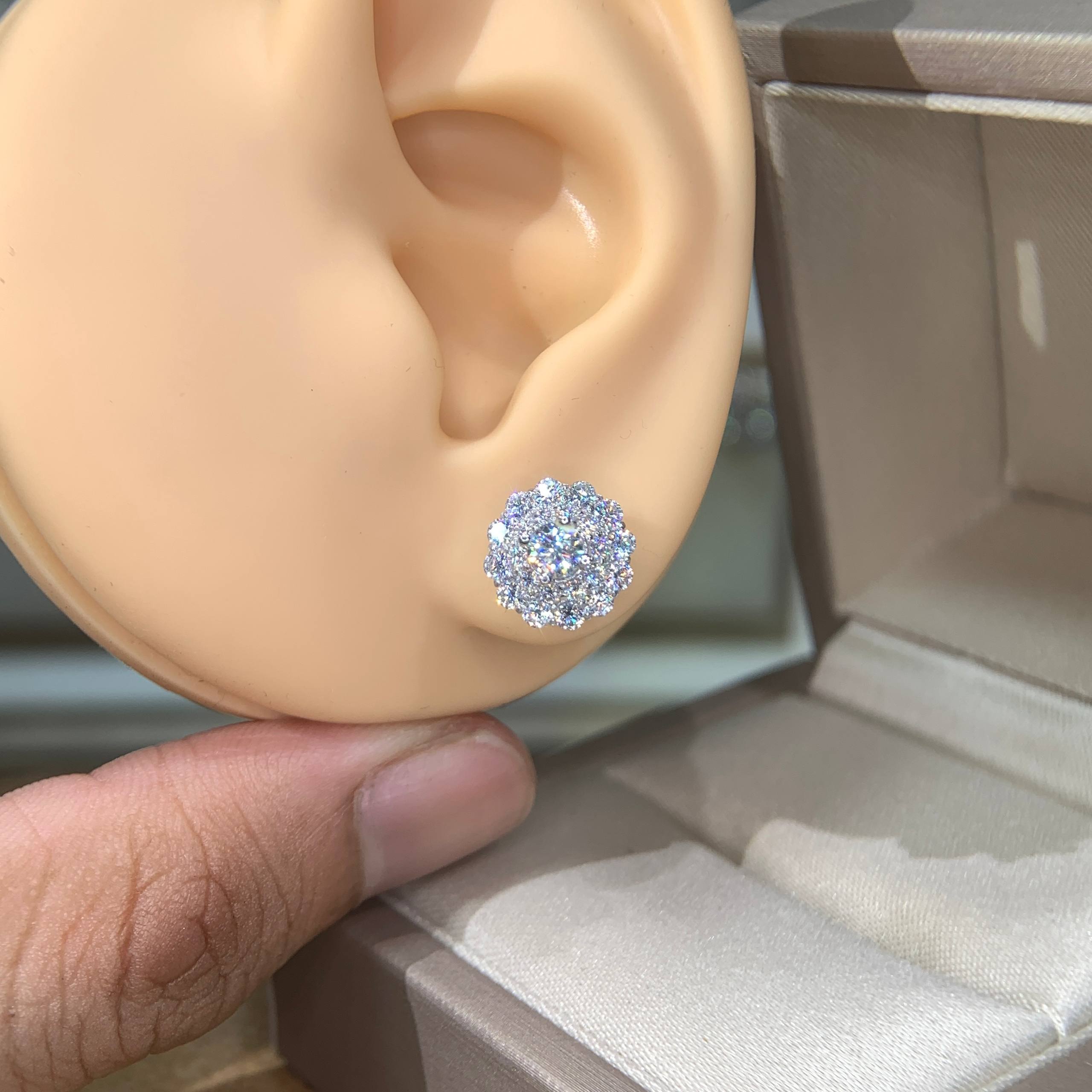 Bông tai kim cương Moissanite GRA (A119) - Ảnh 7