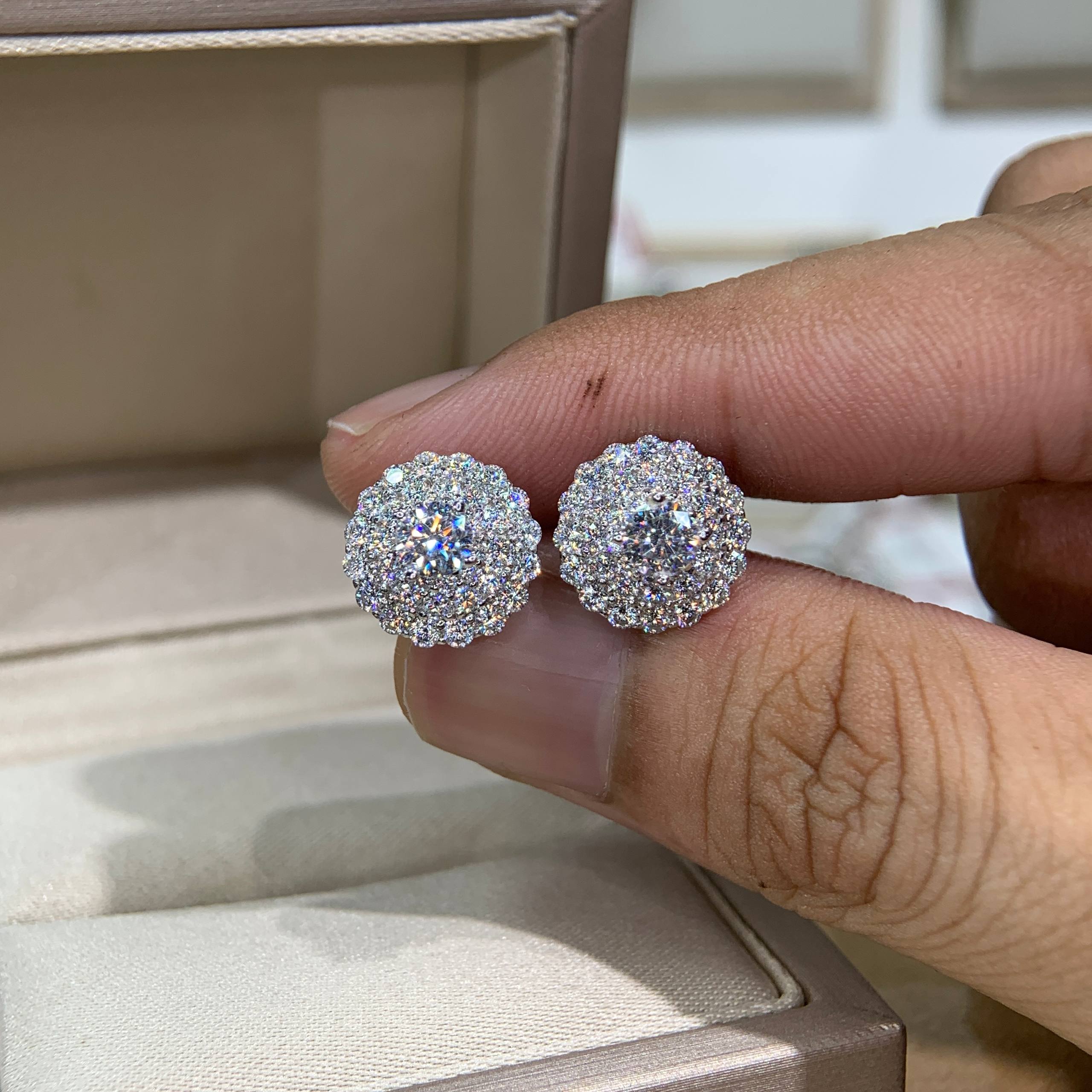 Bông tai kim cương Moissanite GRA (A334) - Ảnh 5
