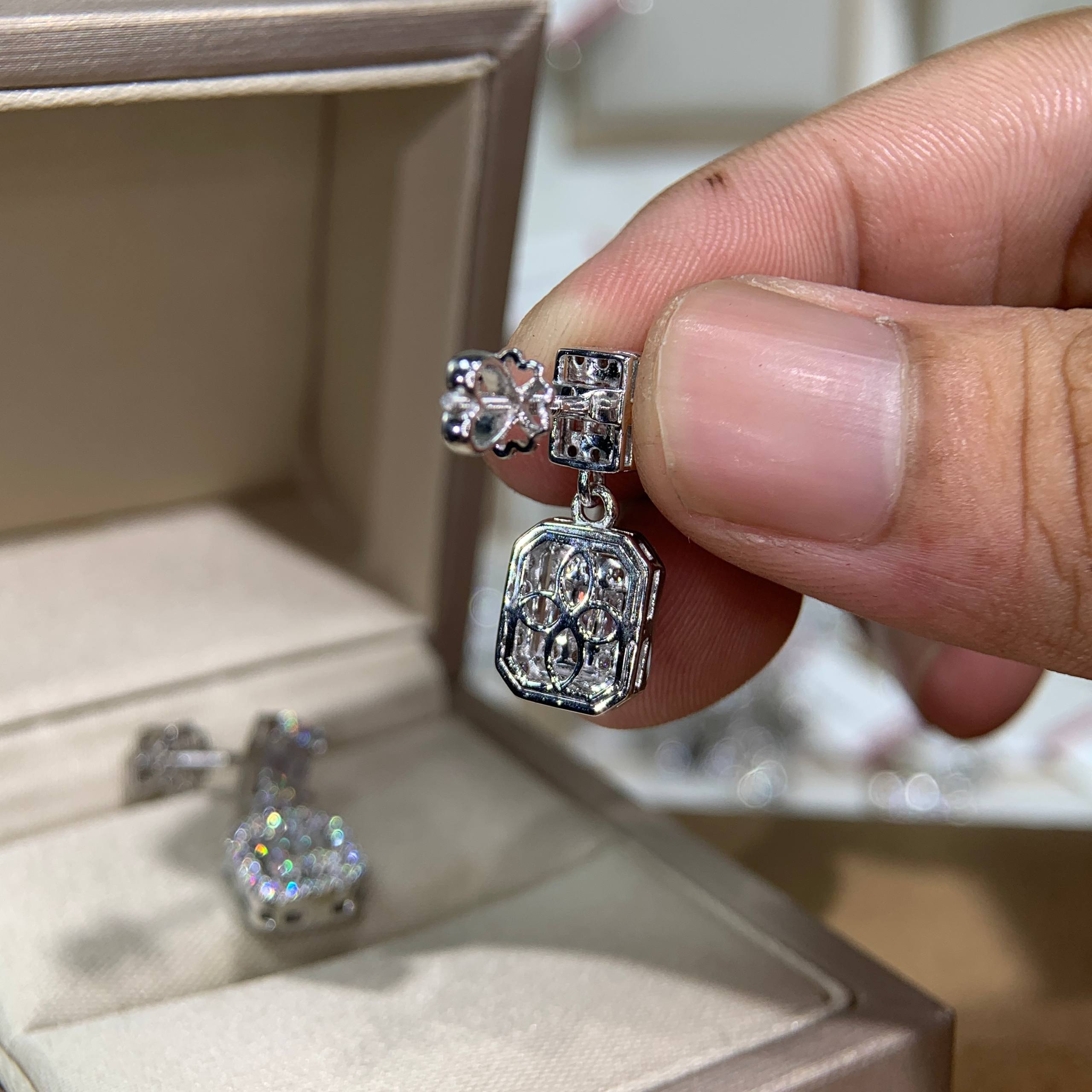 Bông tai kim cương Moissanite GRA (A485) - Ảnh 4