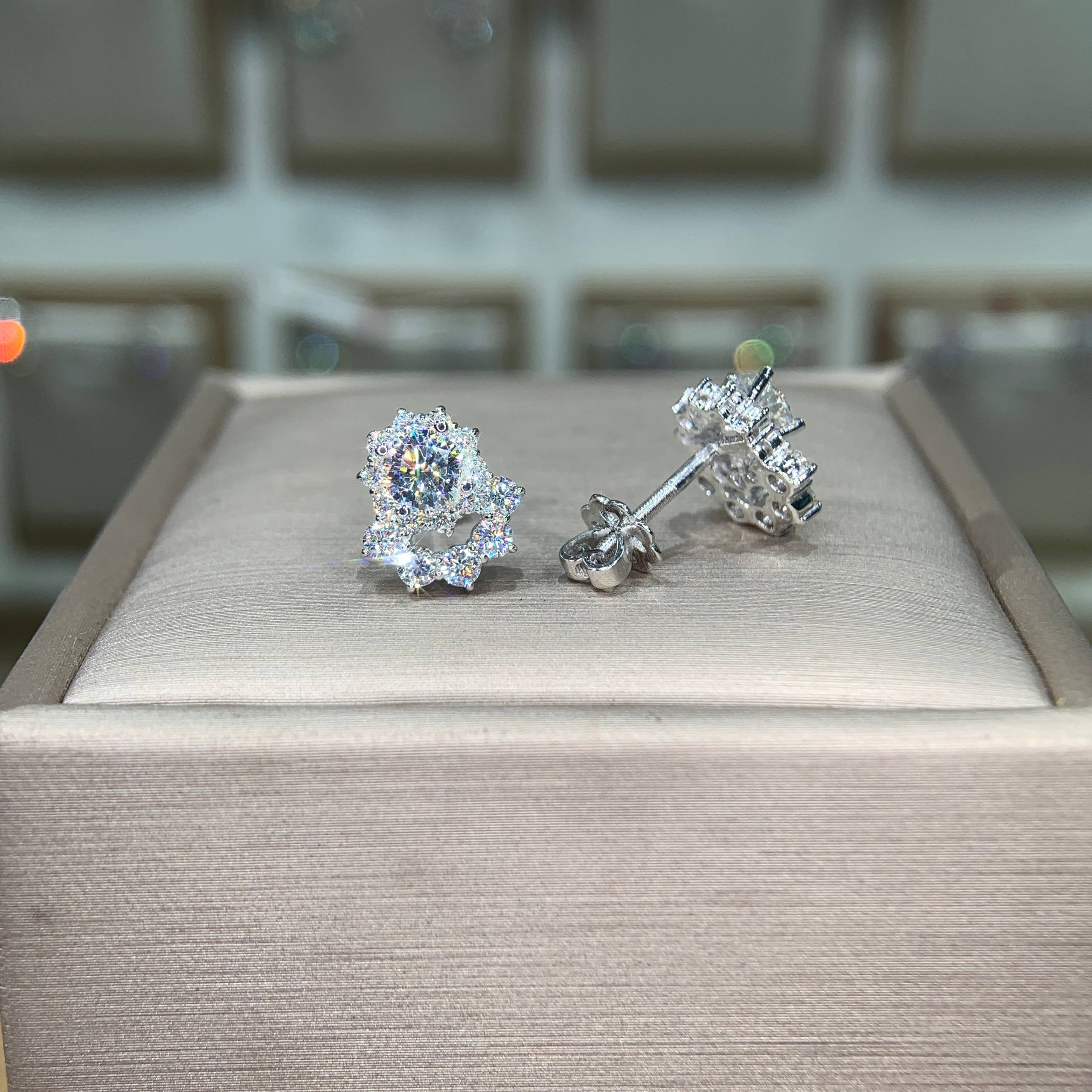 Bông tai kim cương Moissanite GRA (A049) - Ảnh 6