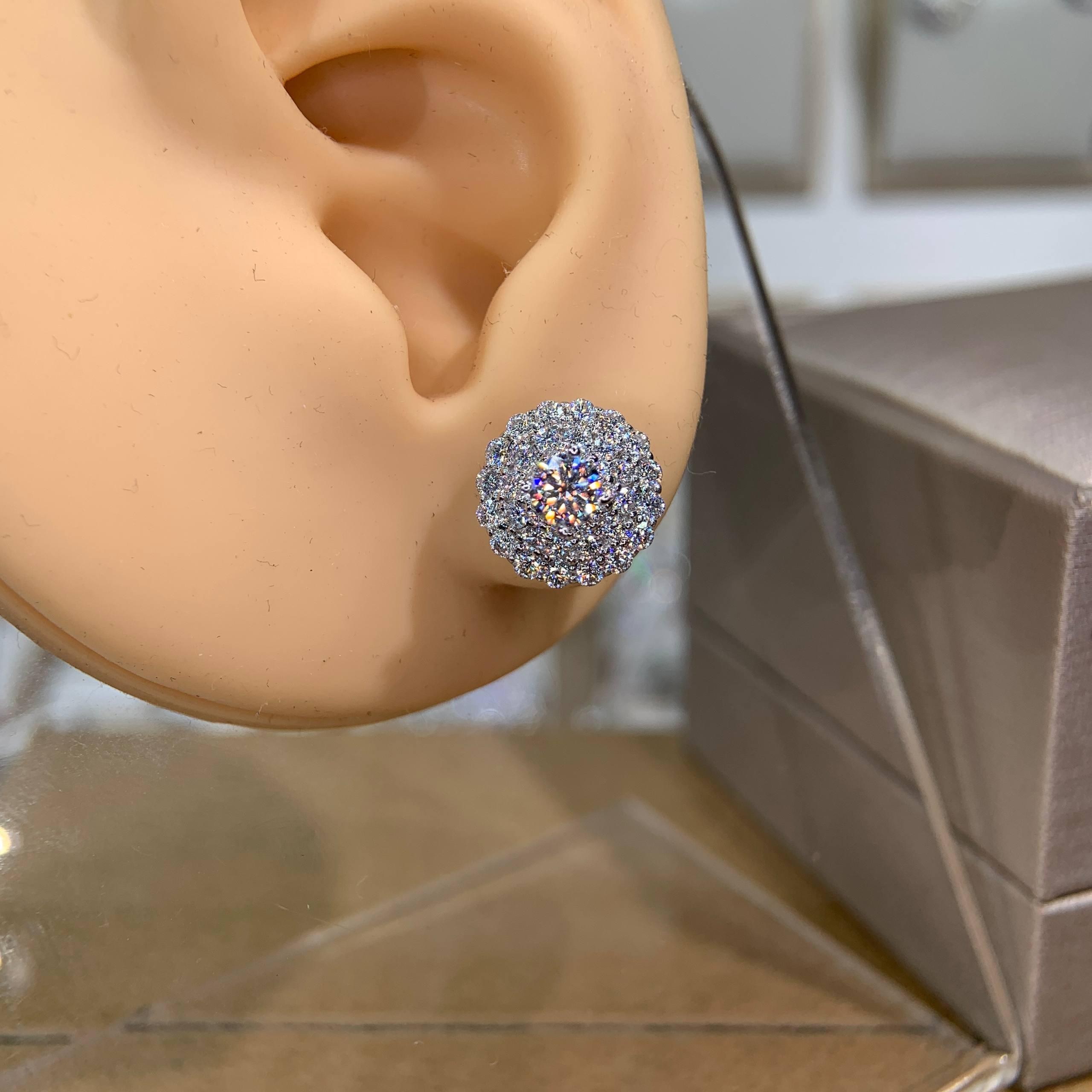 Bông tai kim cương Moissanite GRA (A334) - Ảnh 4