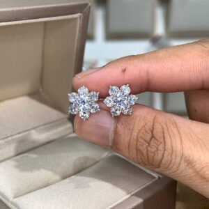 Bông tai kim cương Moissanite GRA (A655)
