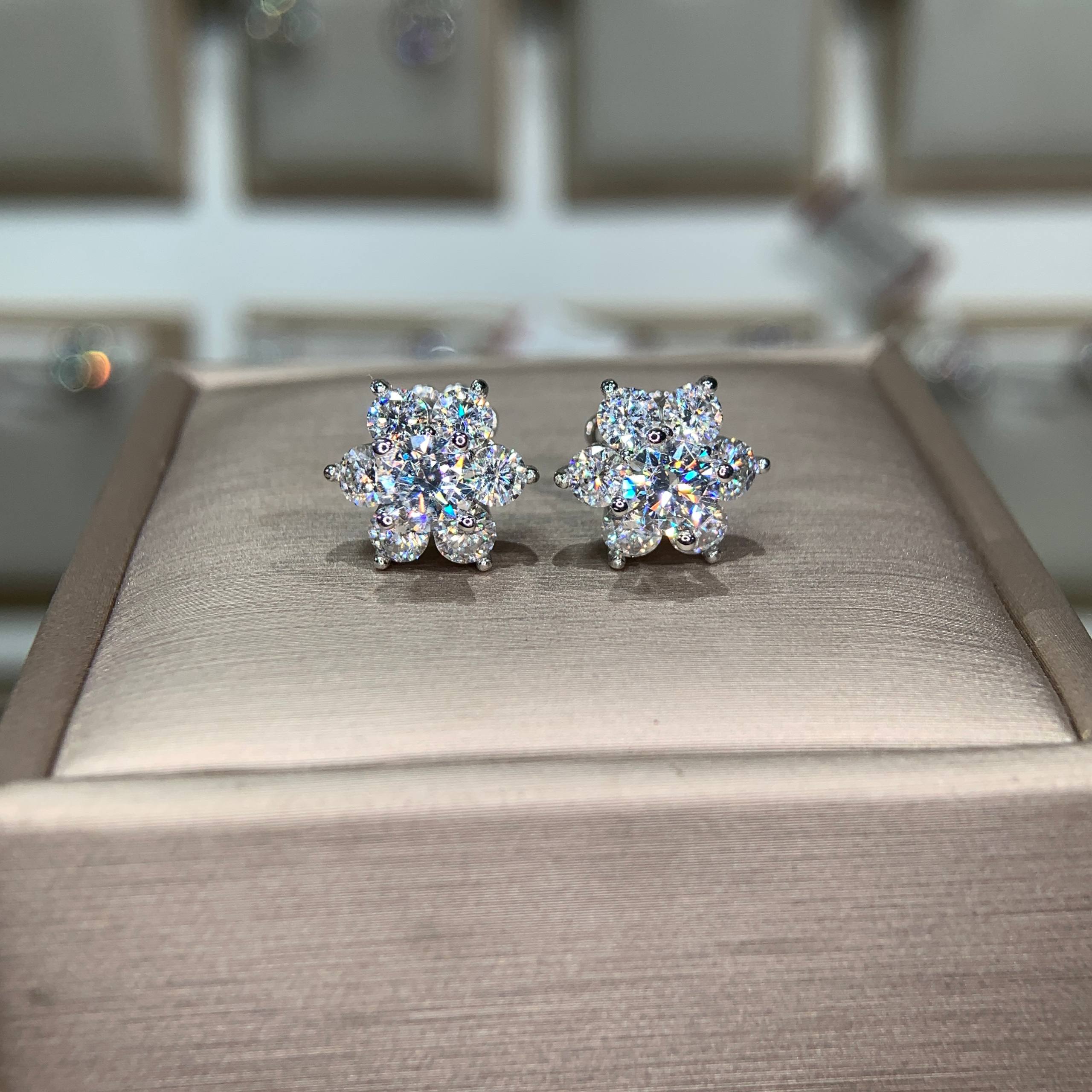 Bông tai kim cương Moissanite GRA (A655) - Ảnh 6