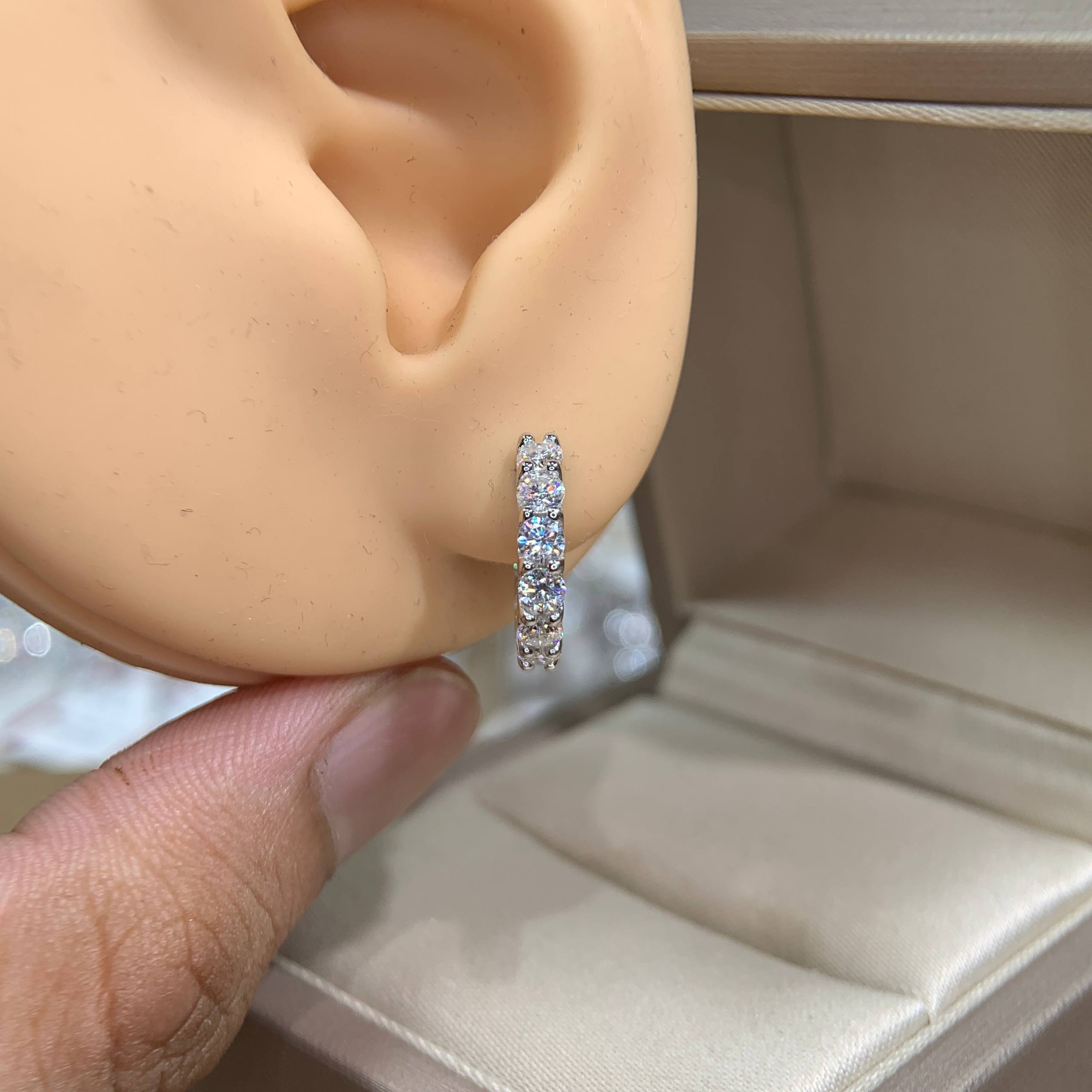 Bông tai kim cương Moissanite GRA (Y02) - Ảnh 5