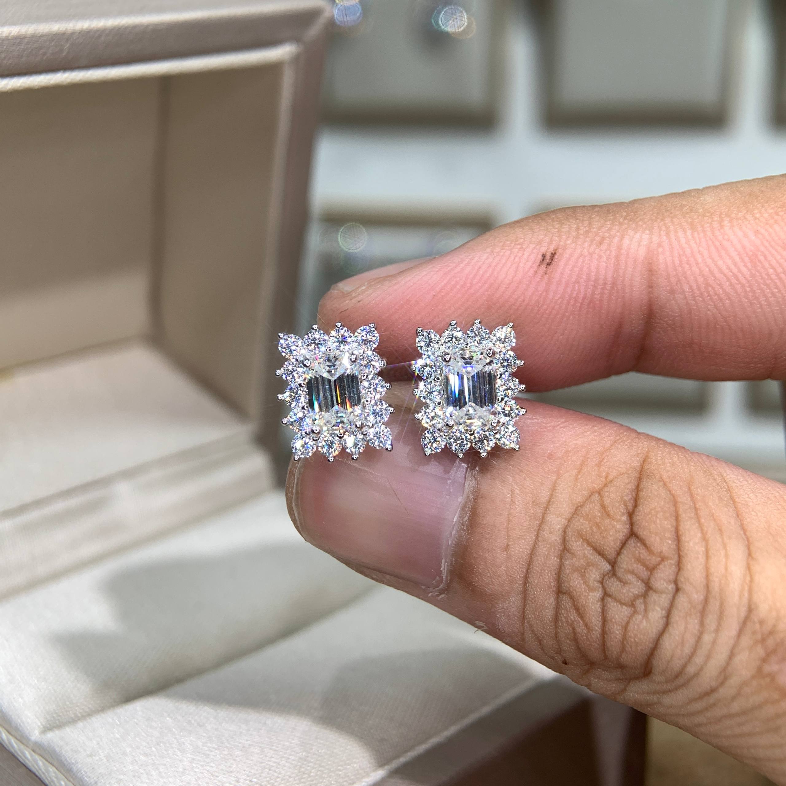 Bông tai kim cương Moissanite GRA (Z75) - Ảnh 5