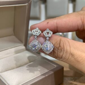Bông tai kim cương Moissanite GRA (A296)