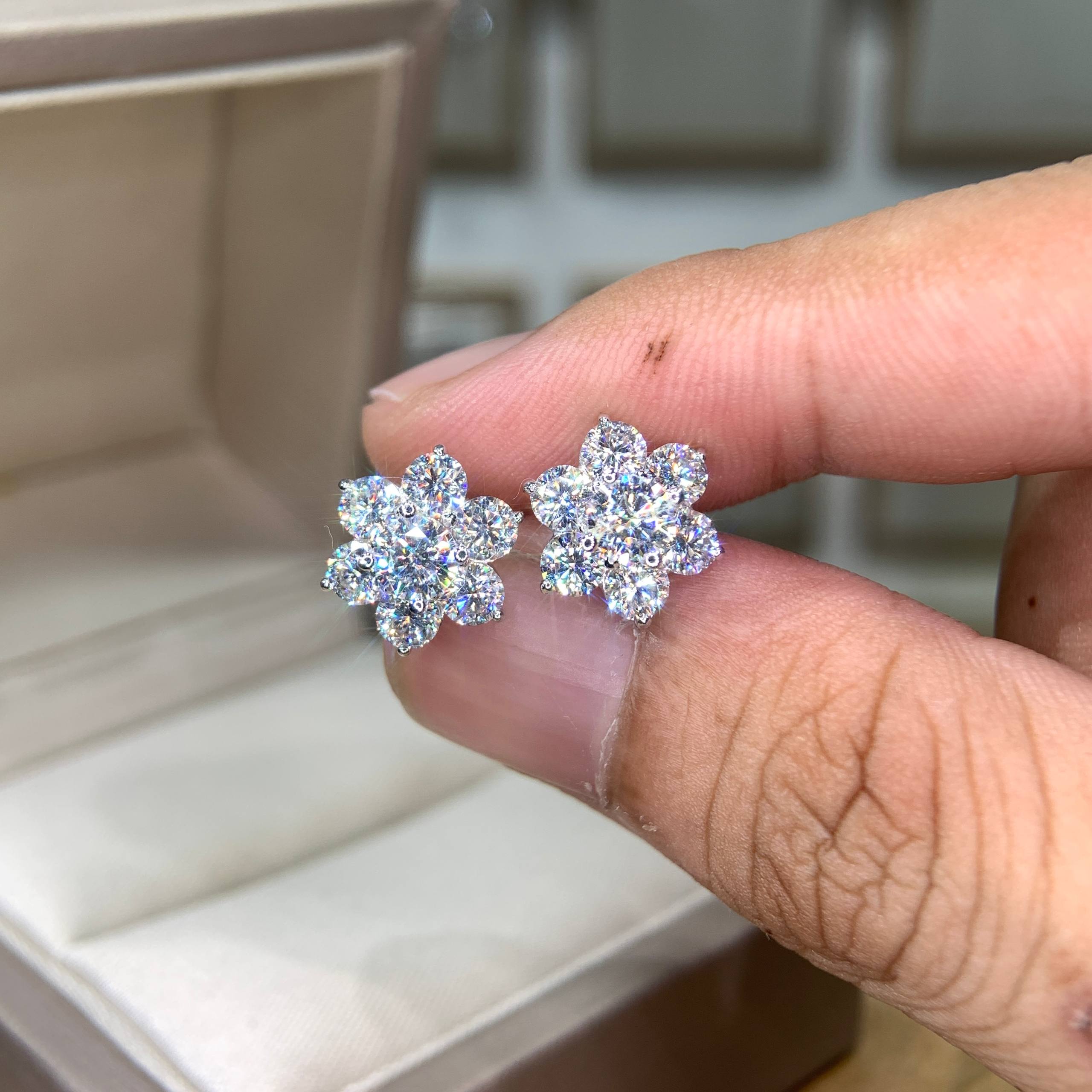 Bông tai kim cương Moissanite GRA (A251) - Ảnh 7