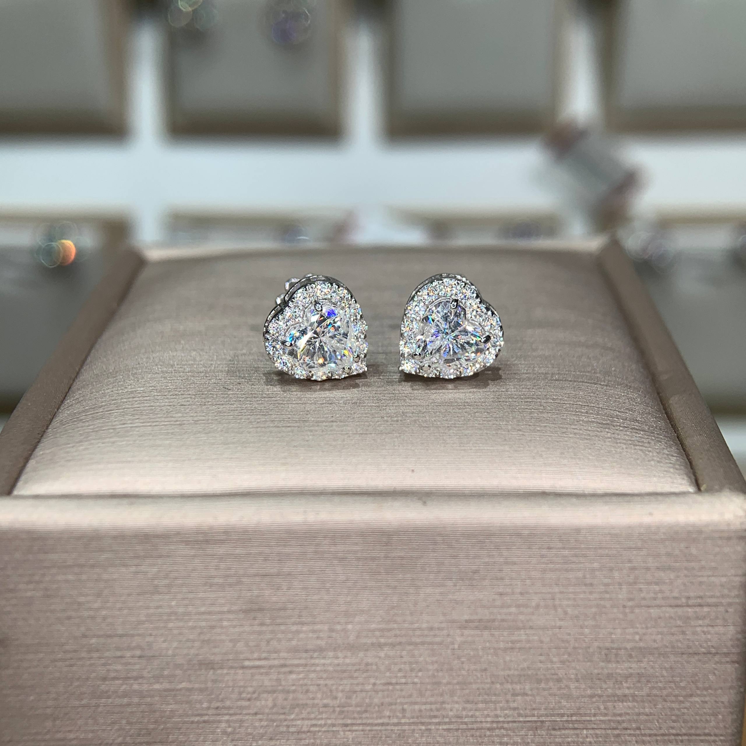 Bông tai kim cương Moissanite GRA (A156) - Ảnh 6