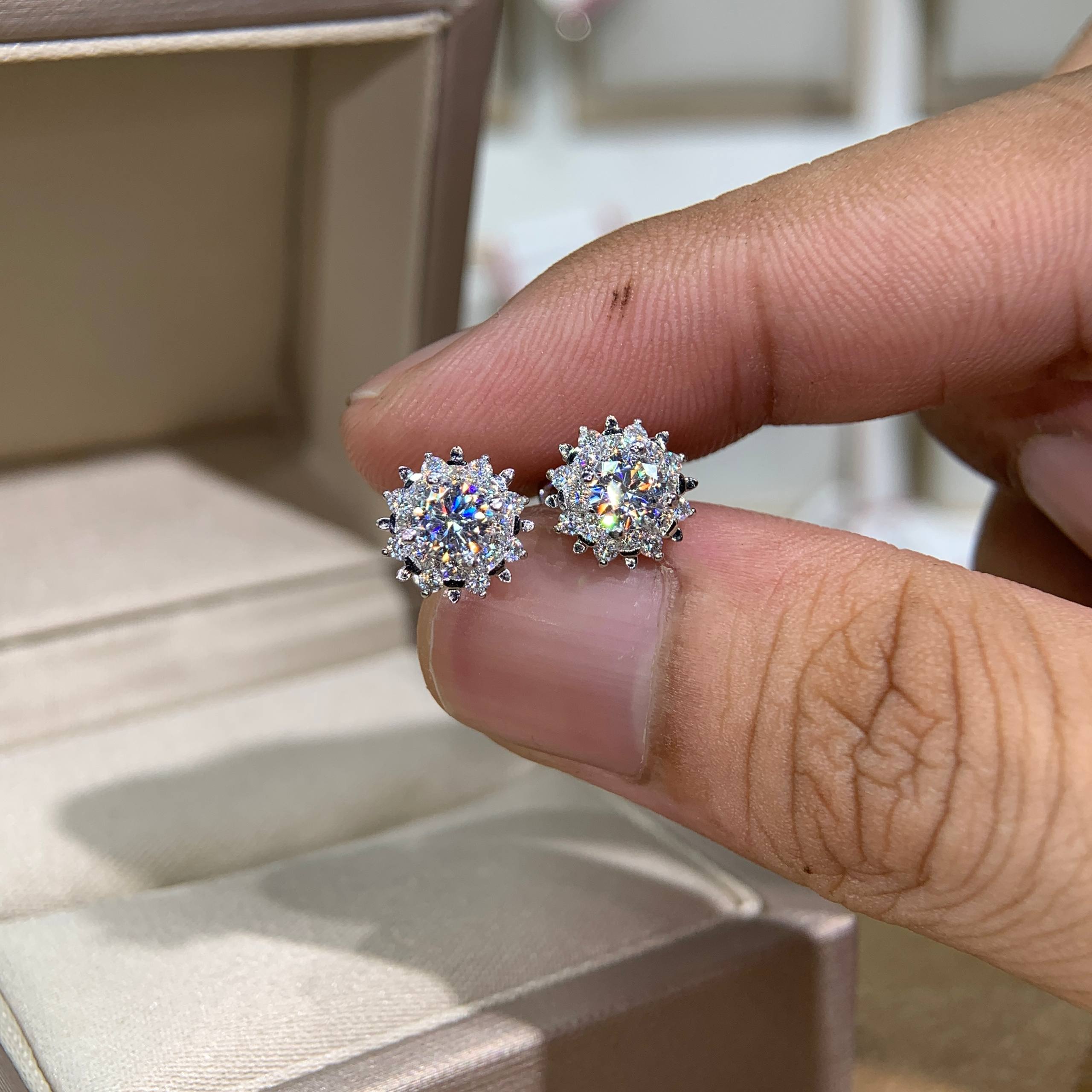 Bông tai kim cương Moissanite GRA (Y94) - Ảnh 5