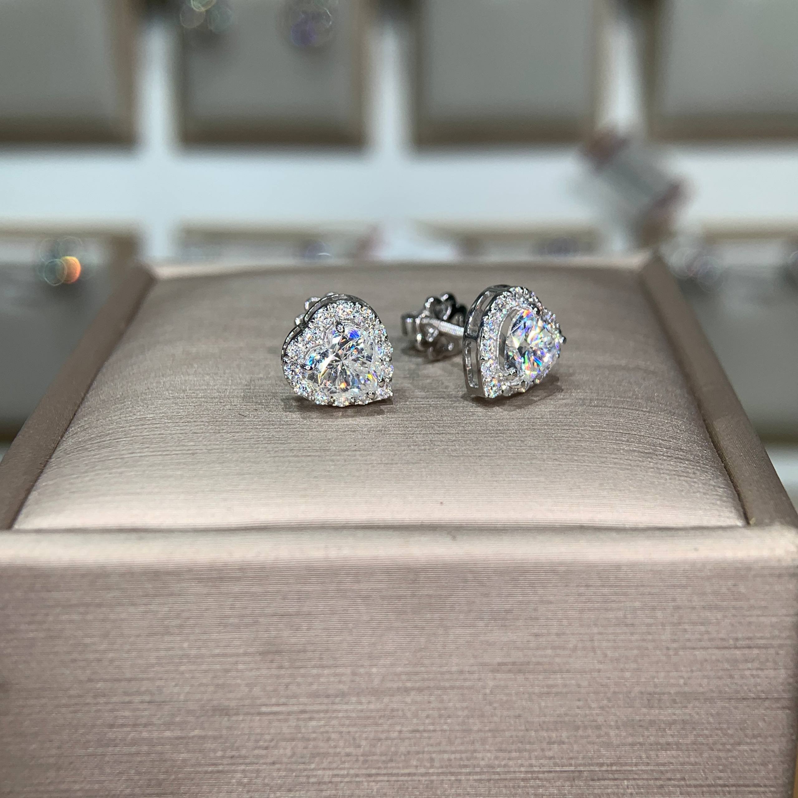 Bông tai kim cương Moissanite GRA (A156) - Ảnh 5