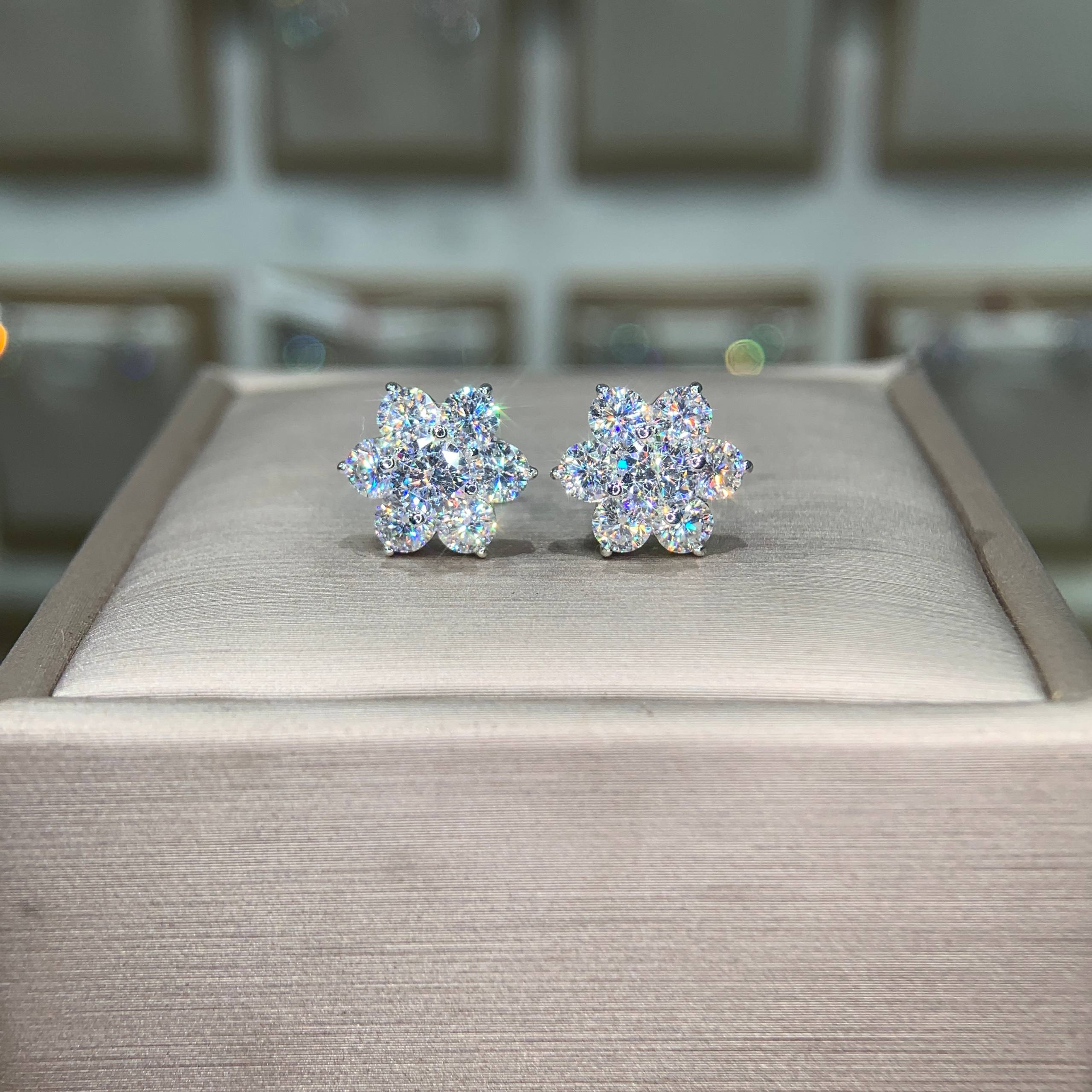 Bông tai kim cương Moissanite GRA (A251) - Ảnh 5